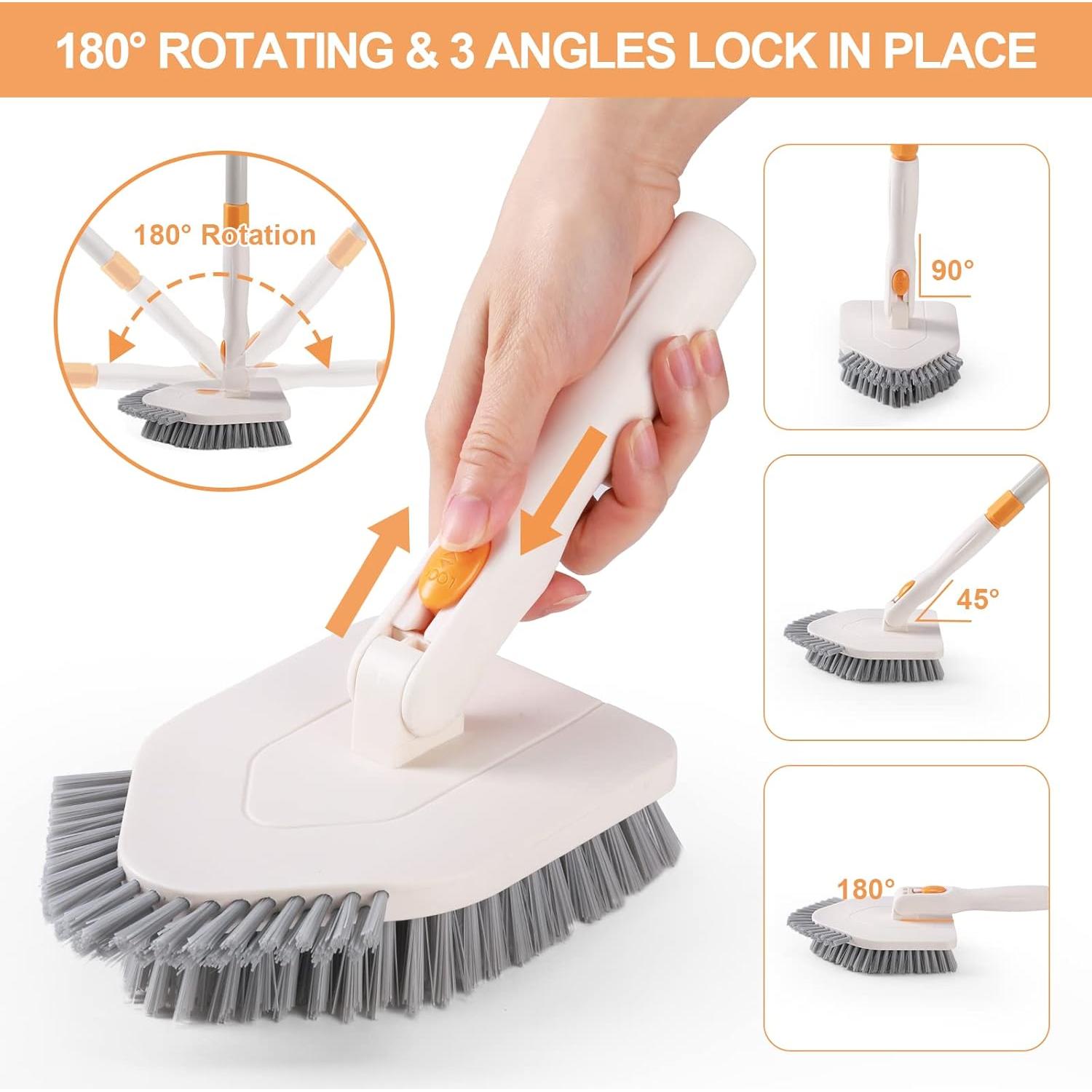 Cepillo de limpieza 3 en 1 FUUNSOO con mango largo y cerdas rígidas