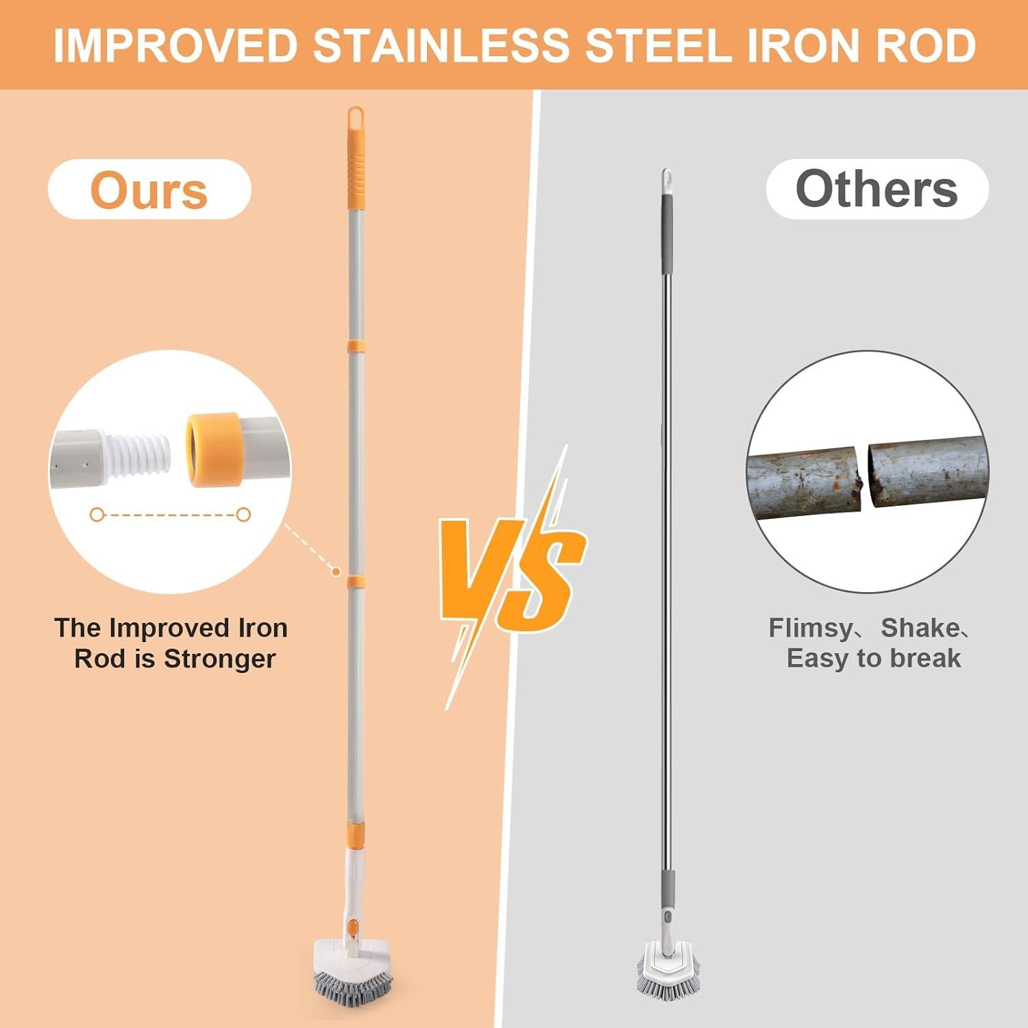 Cepillo de limpieza 3 en 1 FUUNSOO con mango largo y cerdas rígidas