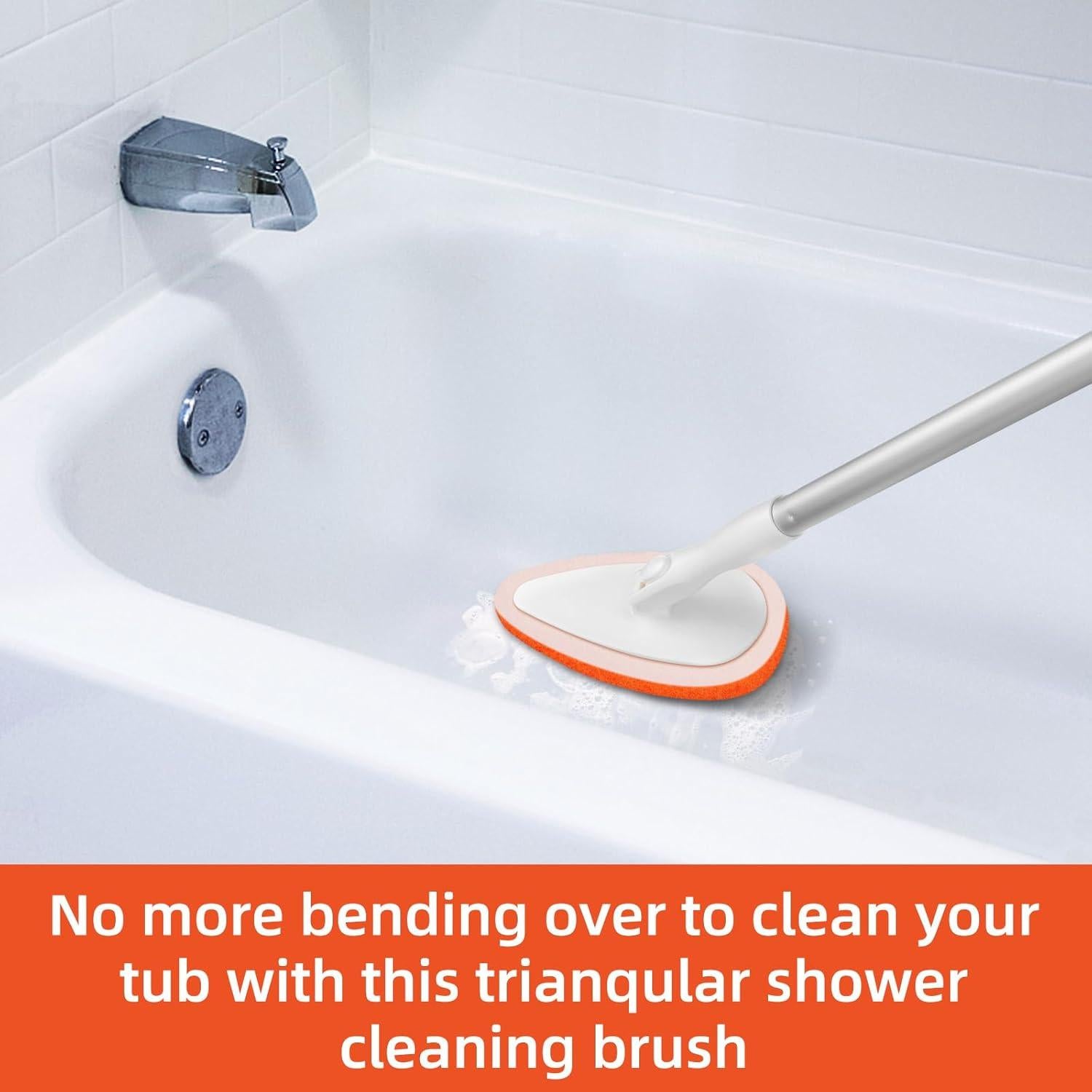 Cepillo de Baño Qaestfy con Mango Largo 129,54 cm y 5 Almohadillas