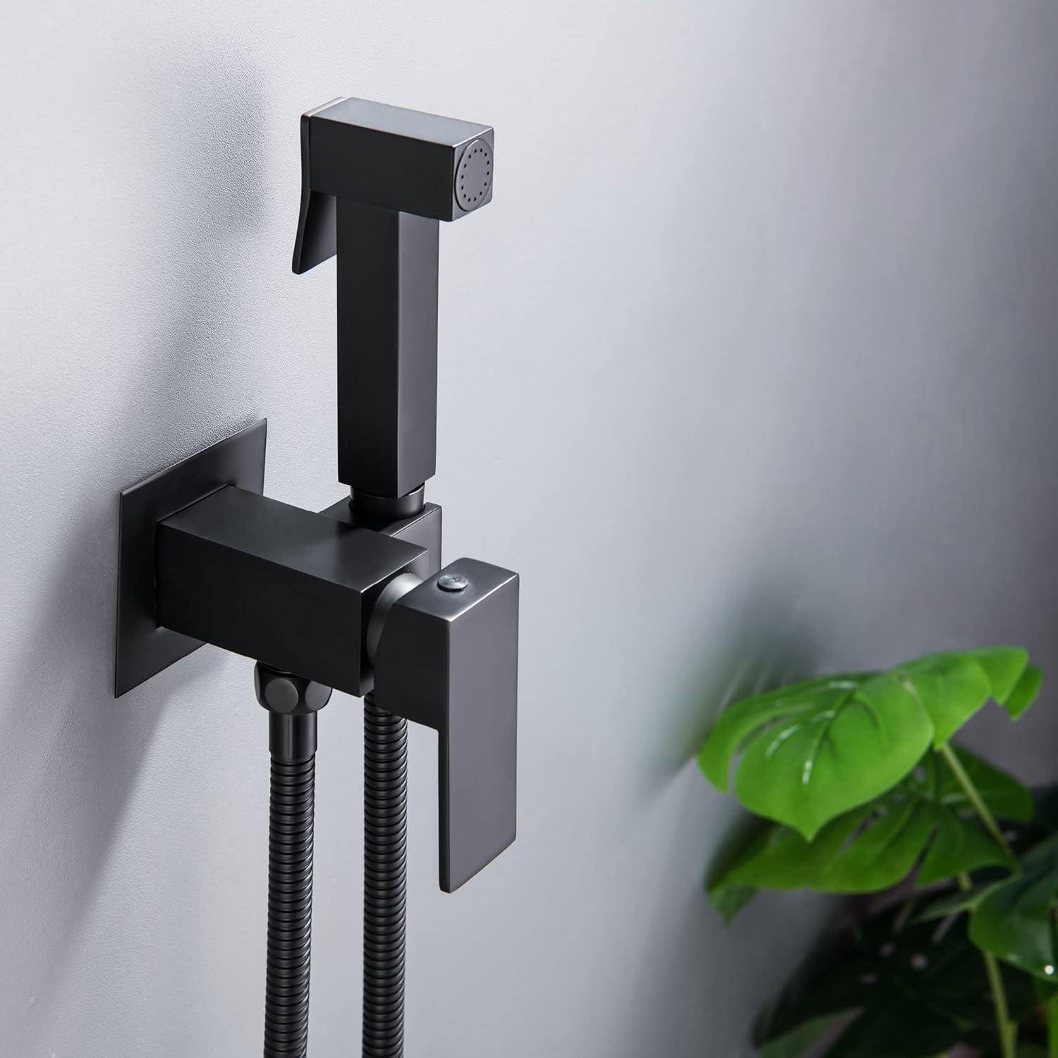 Rociador de Bidet SHAMANDA Acero Inoxidable Negro Mate