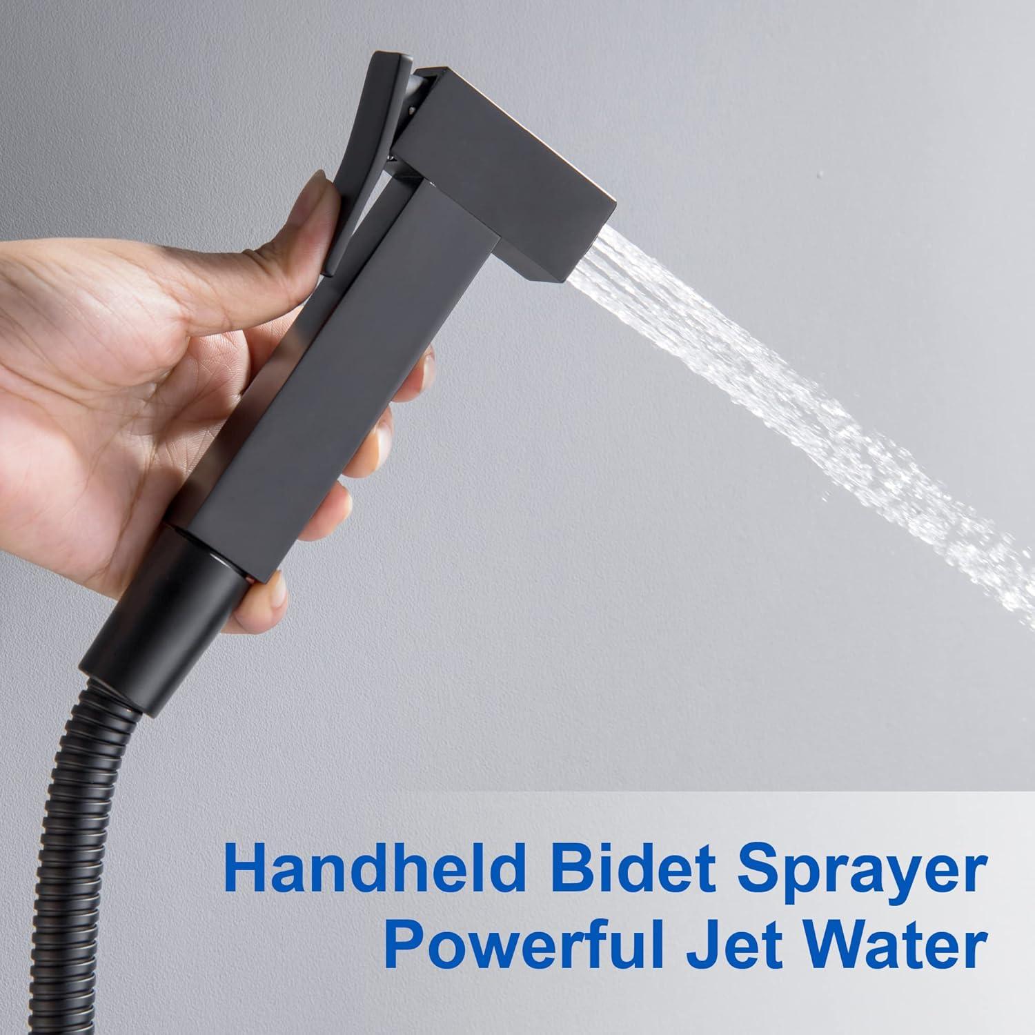 Rociador de Bidet SHAMANDA Acero Inoxidable Negro Mate