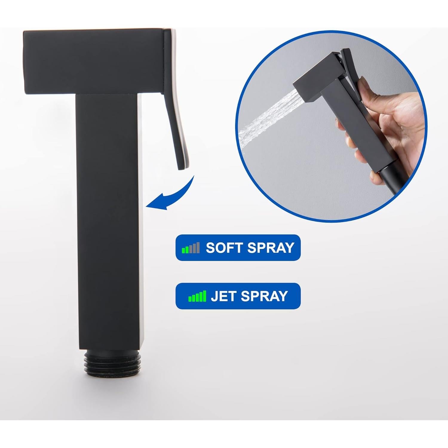 Rociador de Bidet SHAMANDA Acero Inoxidable Negro Mate