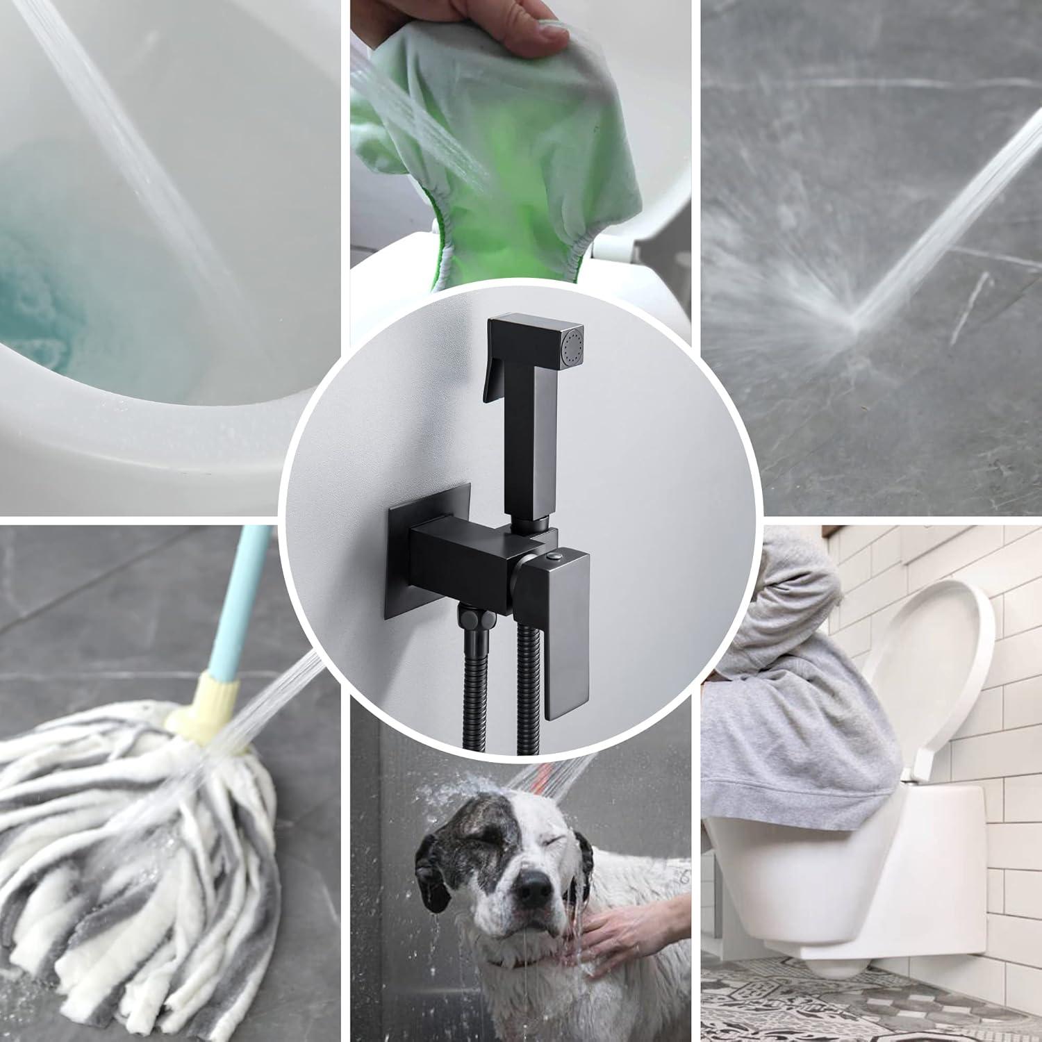 Rociador de Bidet SHAMANDA Acero Inoxidable Negro Mate