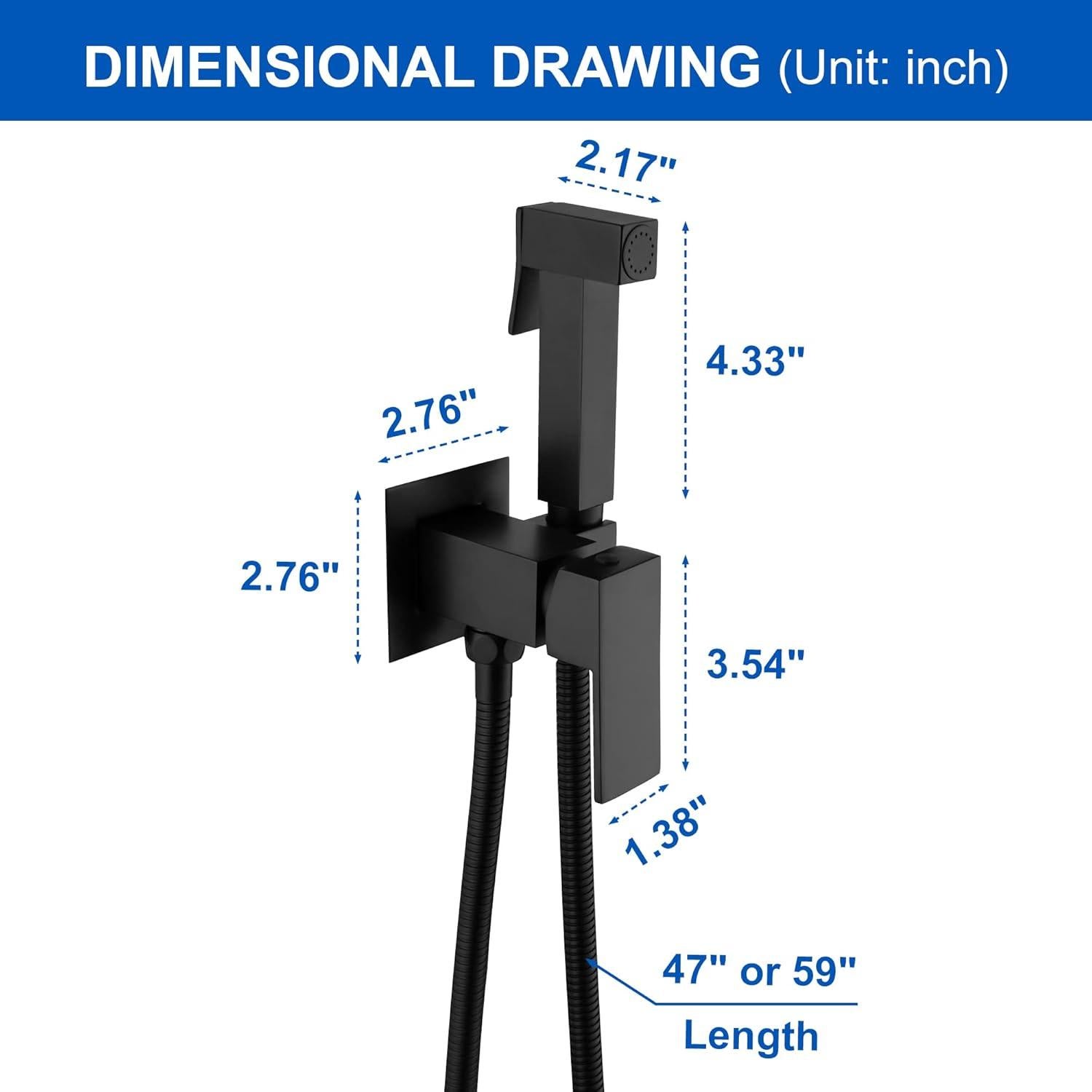 Rociador de Bidet SHAMANDA Acero Inoxidable Negro Mate