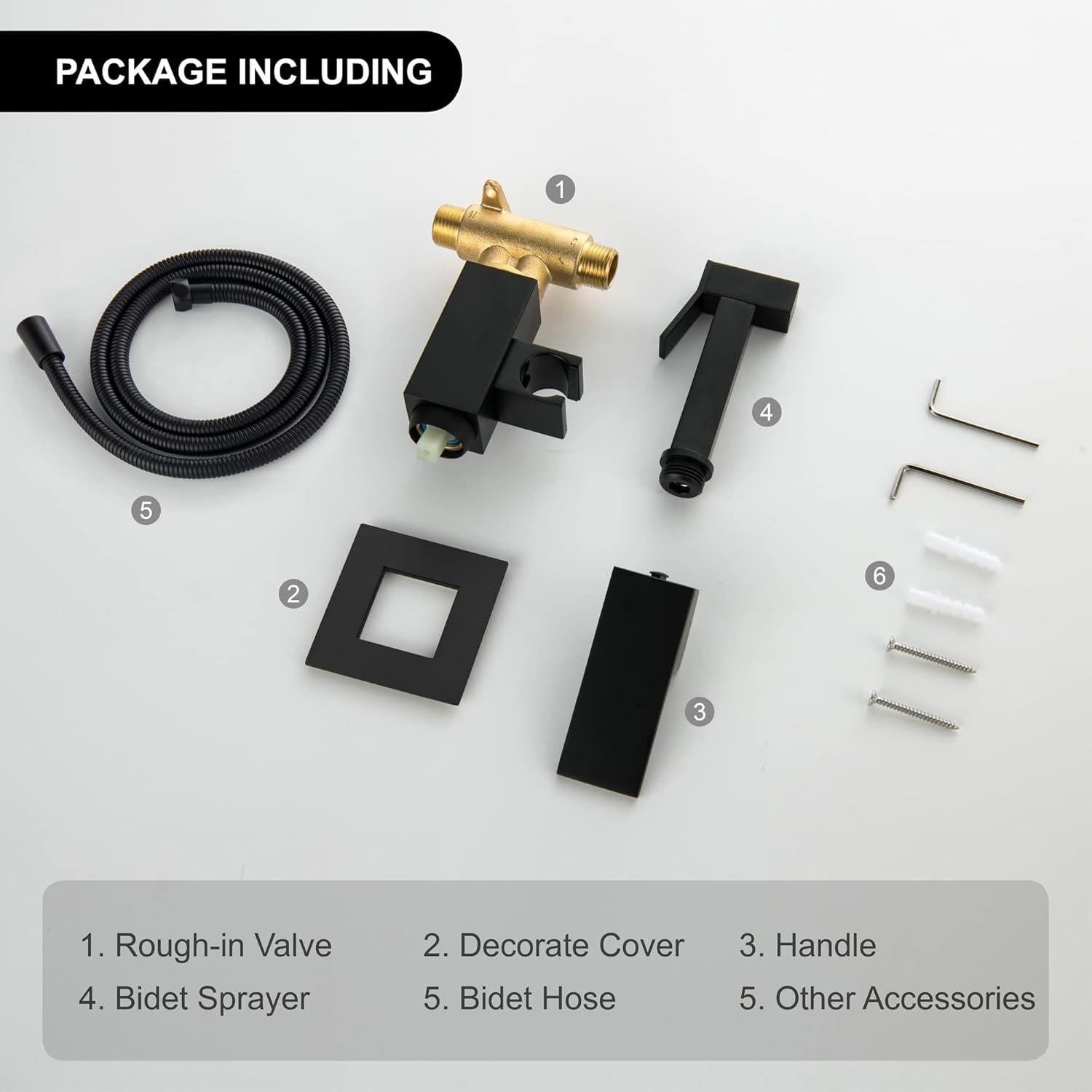 Rociador de Bidet SHAMANDA Acero Inoxidable Negro Mate