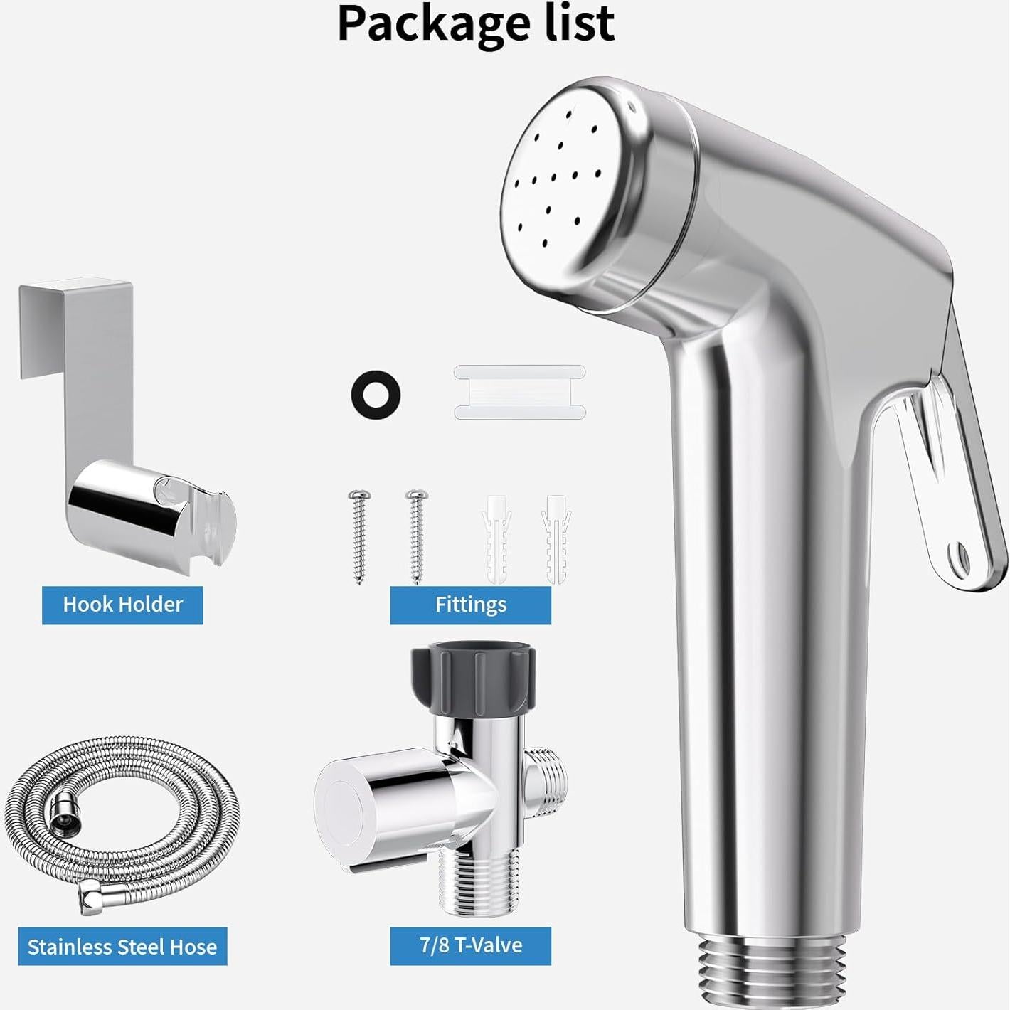 Rociador de Bidet de Mano Shineforu Acero Inoxidable 0.72kg