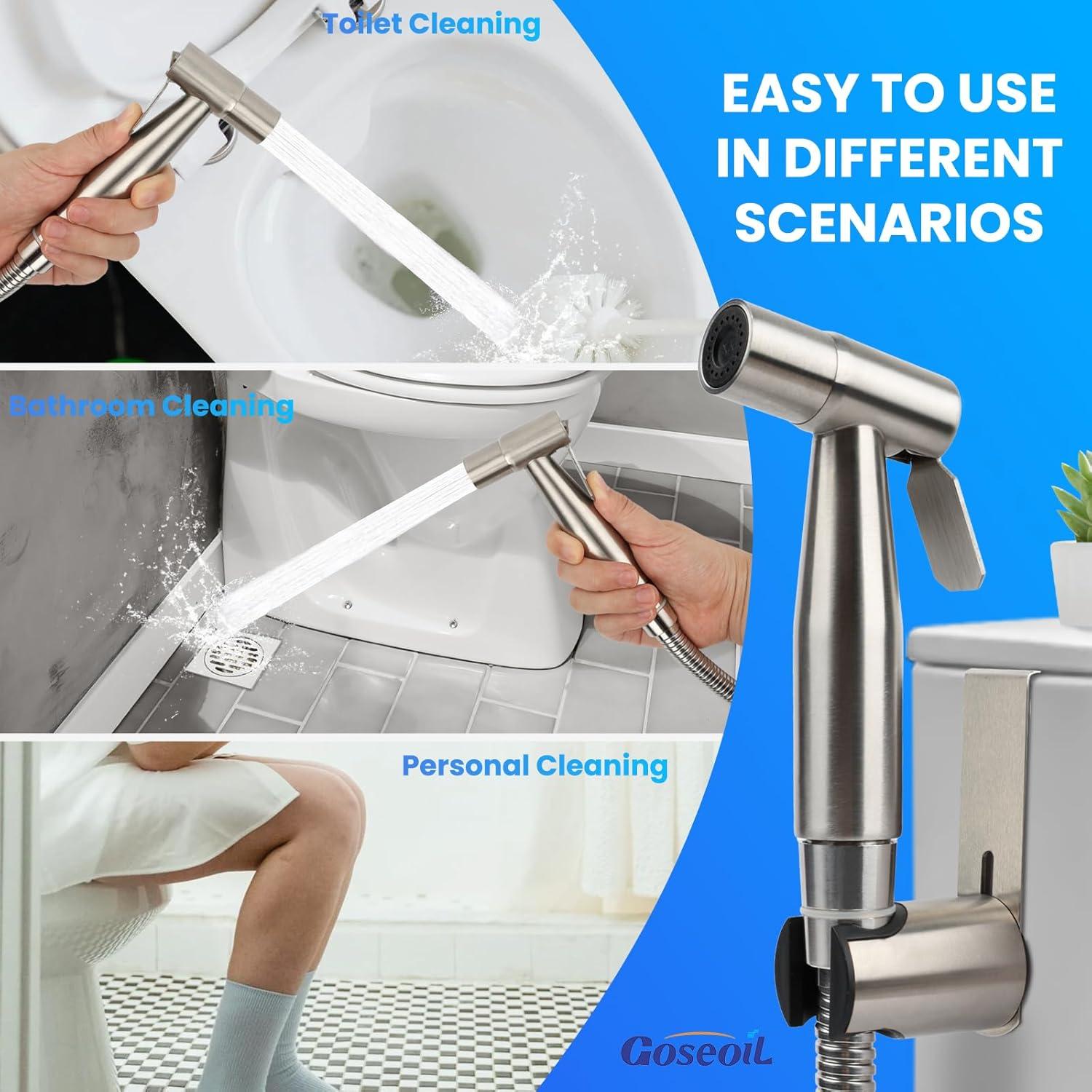 Rociador de Bidet de Mano Goseoil - Acero Inoxidable Niquelado