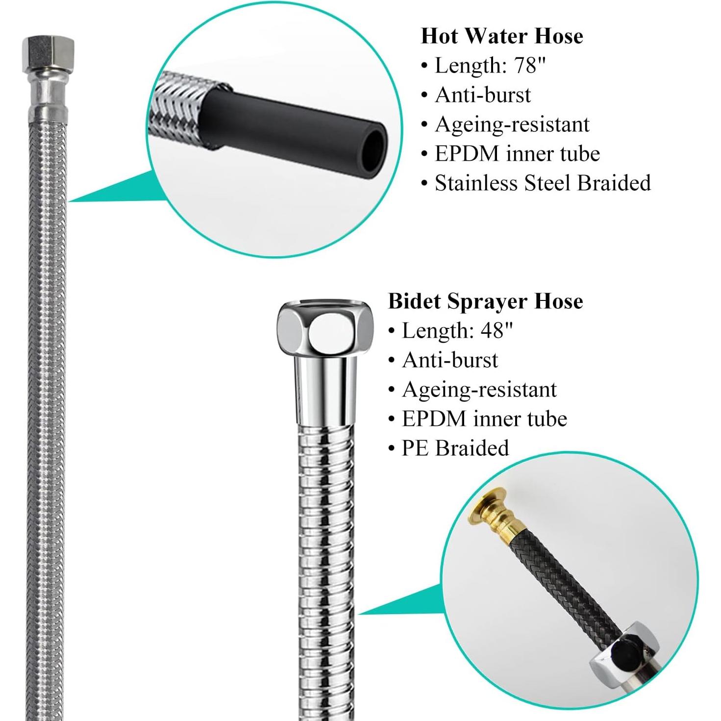 Rociador de Bidet Sneatup TS con Válvula de Mezcla Cromo
