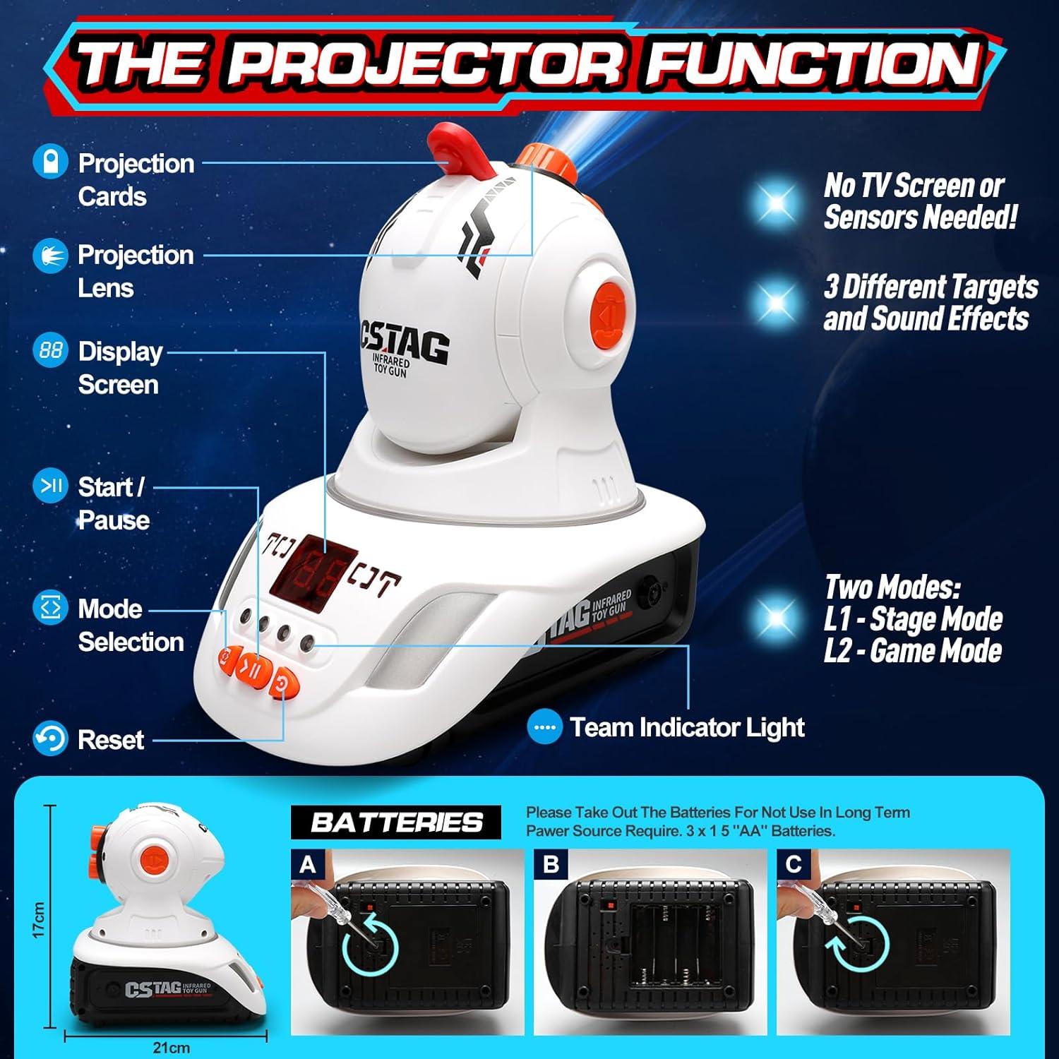 Conjunto Laser Tag VATOS con Proyector - 2 Jugadores