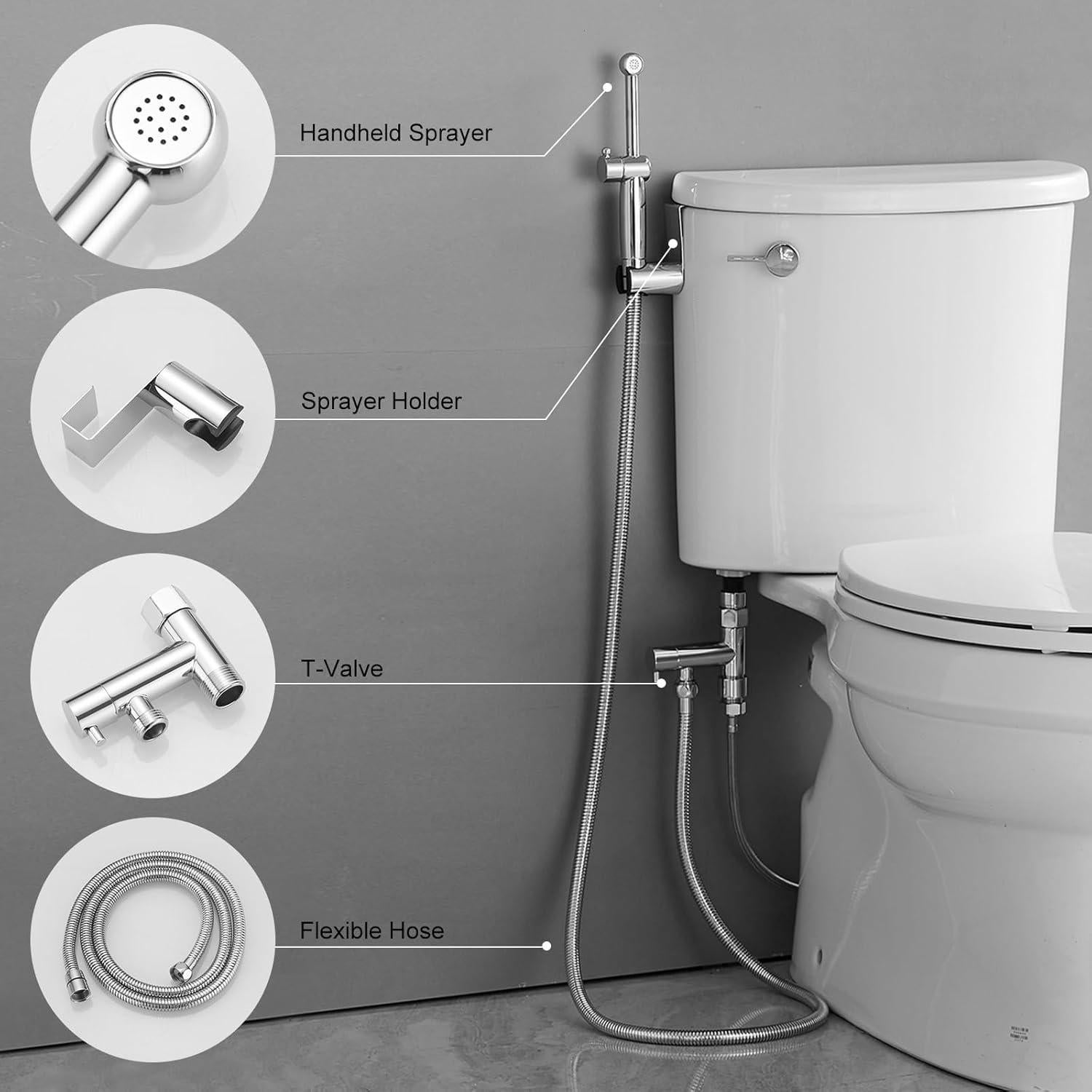 Rociador de Bidet de Mano Greenspring Cromo Ajustable 0.68 kg