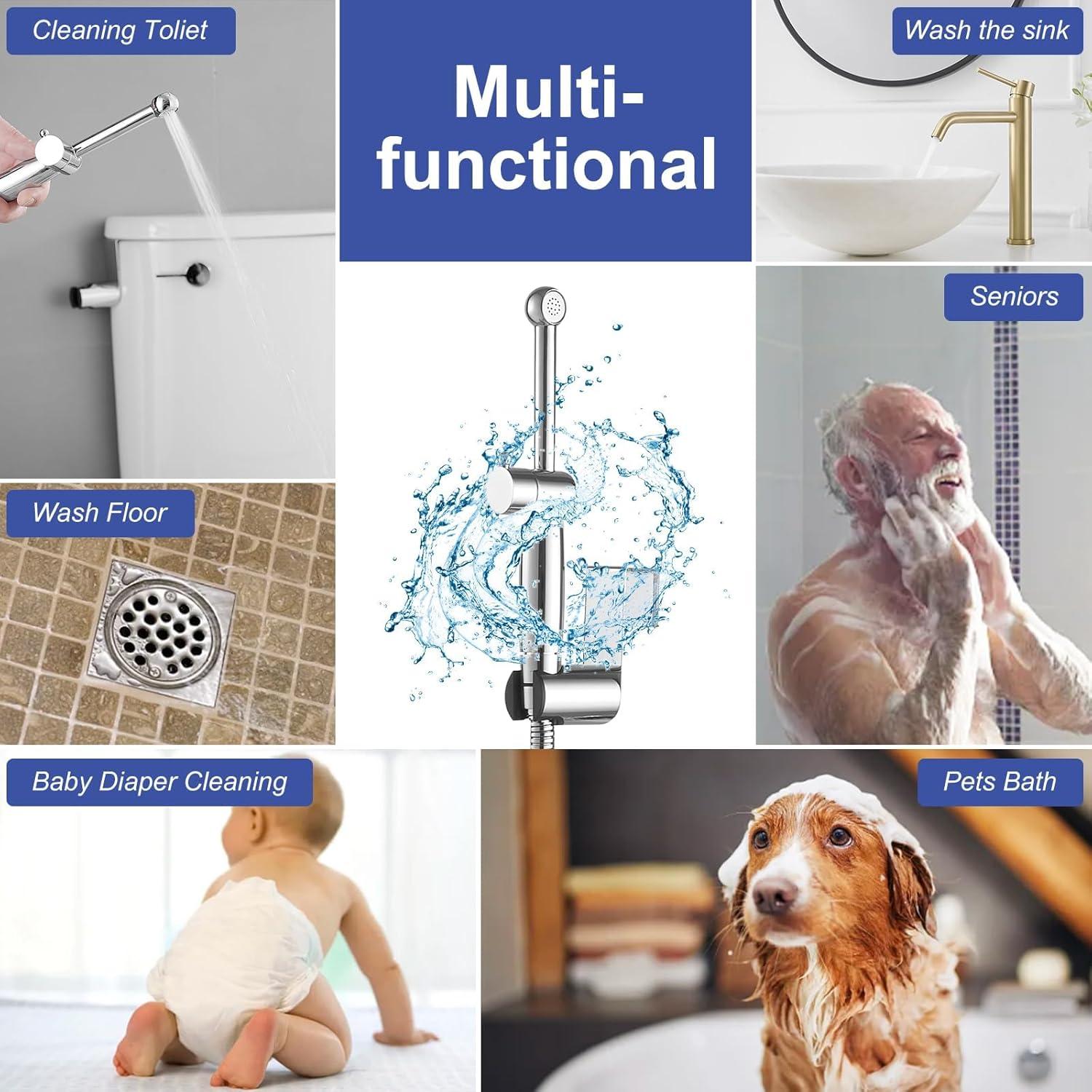 Rociador de Bidet de Mano Greenspring Cromo Ajustable 0.68 kg