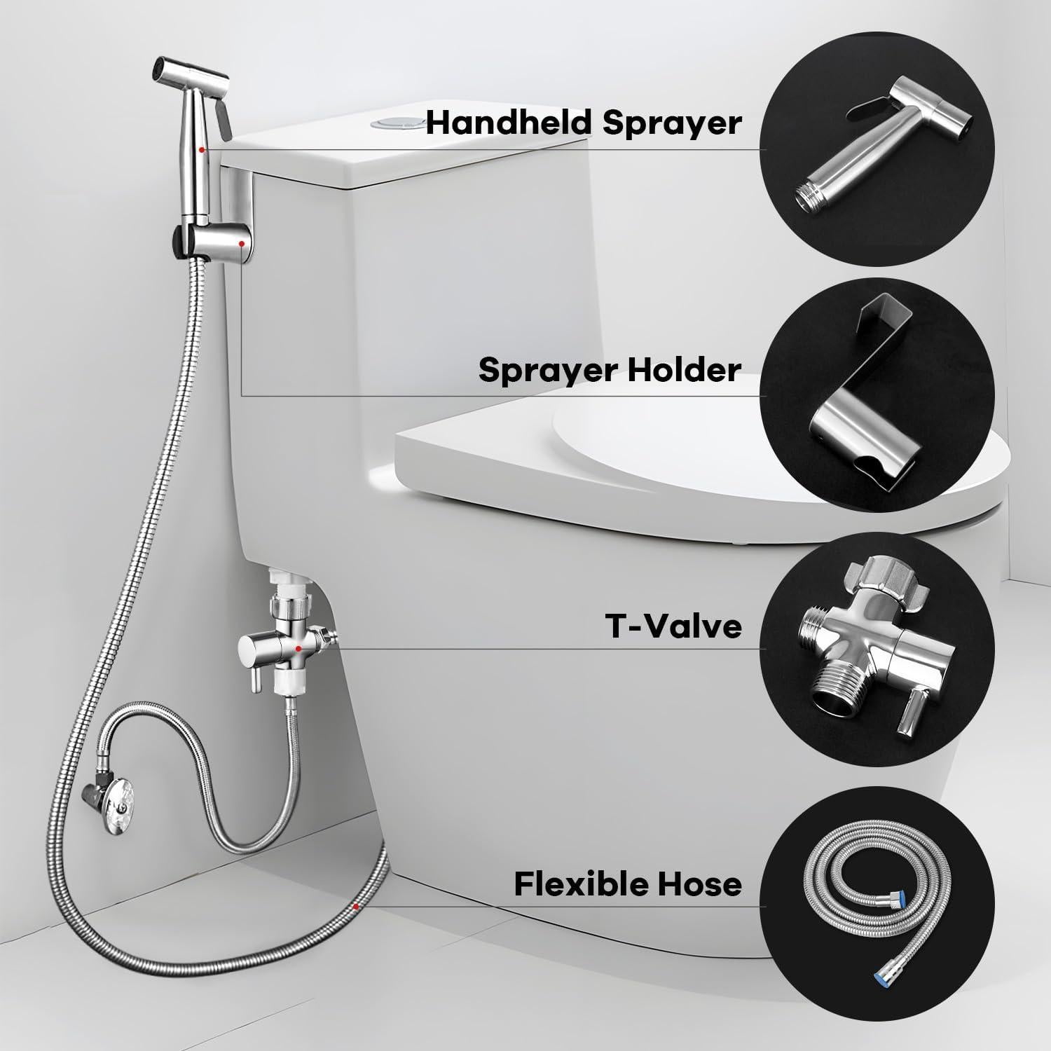 Rociador de Bidet de Mano HSMHOSE Acero Inoxidable 0.66 kg