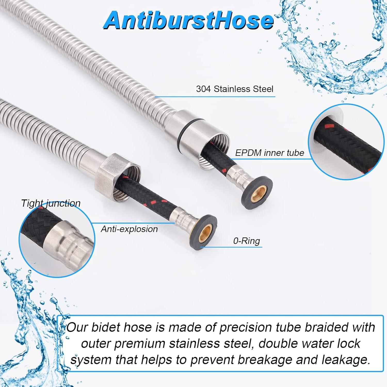 Rociador de Bidet de Mano YA MI Acero Inoxidable 1.2m