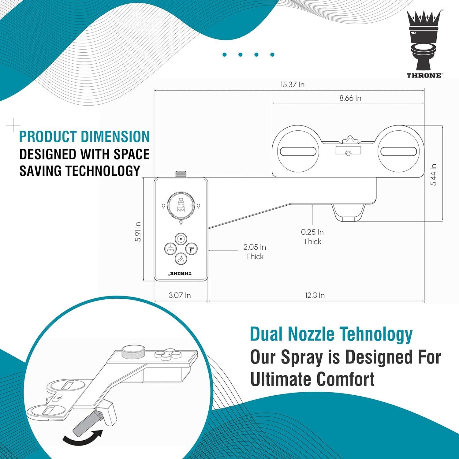 Accesorio de Bidet Throne KGxTHRONE Doble Boquilla Negro