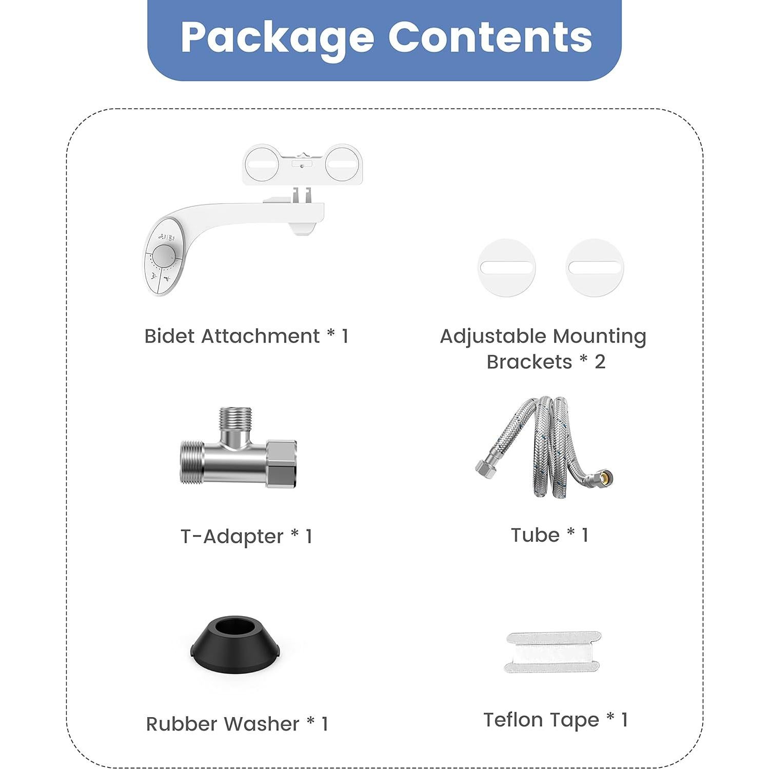 Bidet Aresmata Ultra Delgado para Inodoro - Doble Boquilla