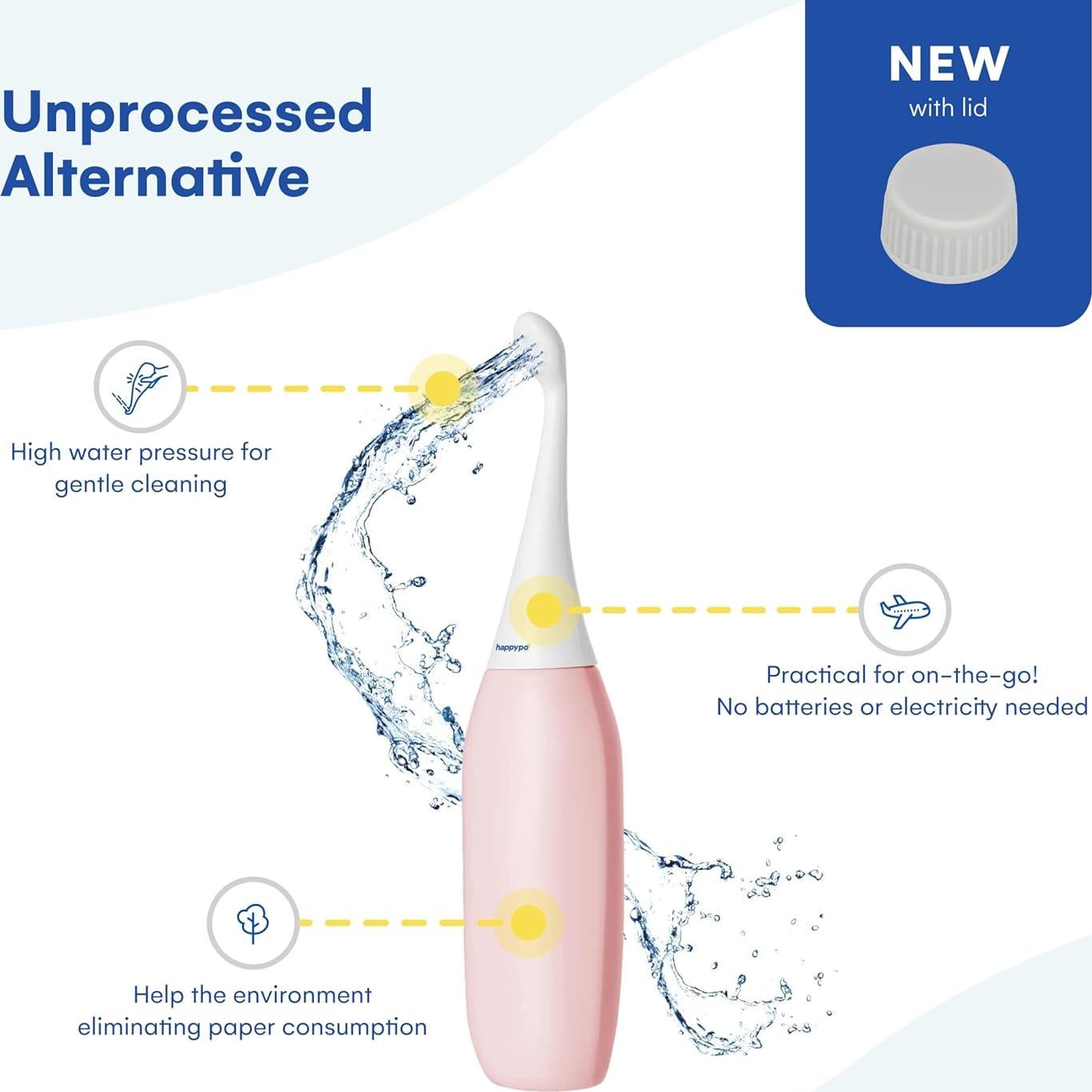 Bidet Portátil HappyPo Rosa - Ducha para el Trasero 0.09 kg