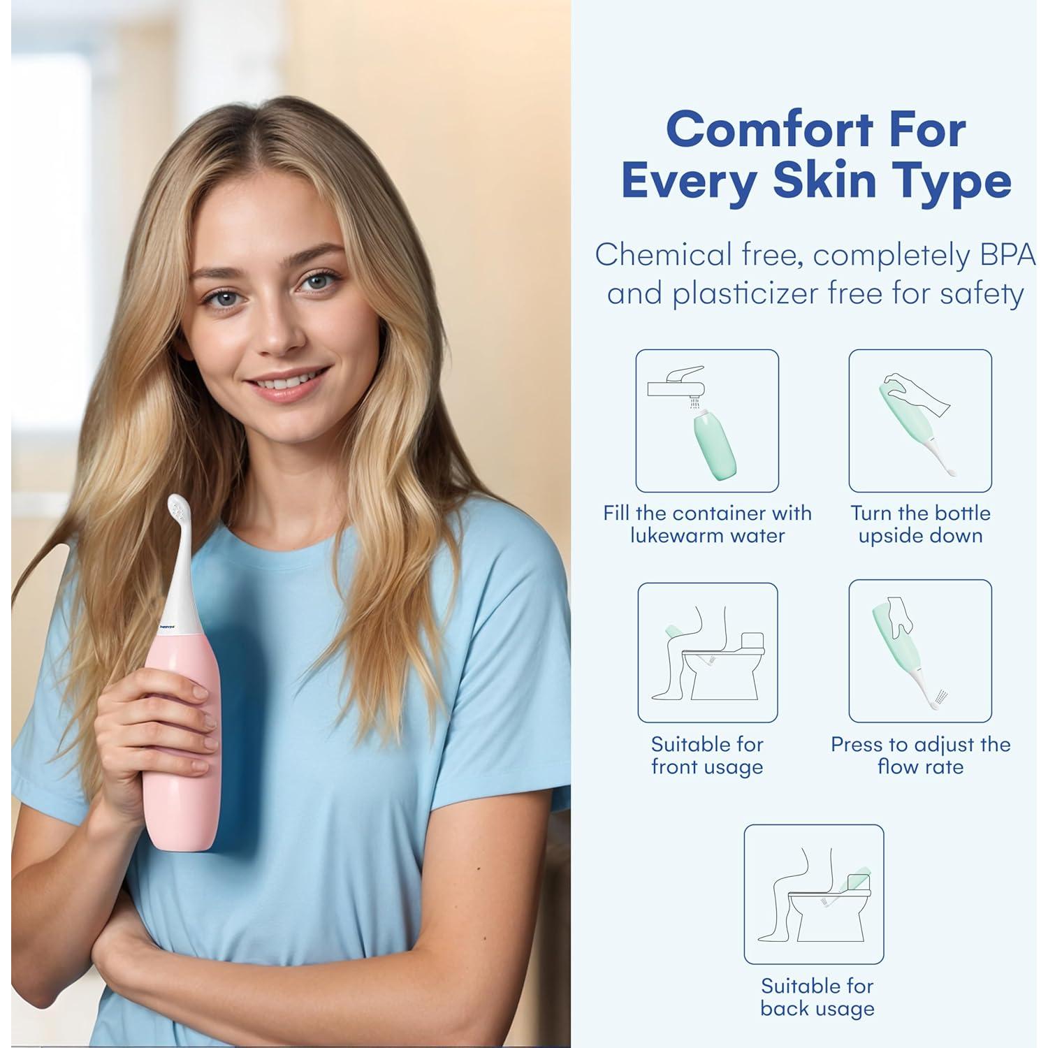 Bidet Portátil HappyPo Rosa - Ducha para el Trasero 0.09 kg