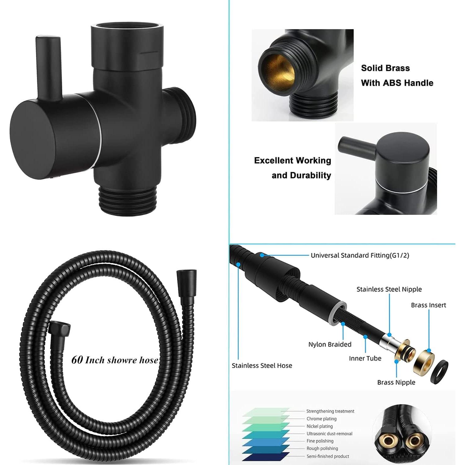 Rociador de Bidet WEISTERLLY con Manguera 152 cm Negro