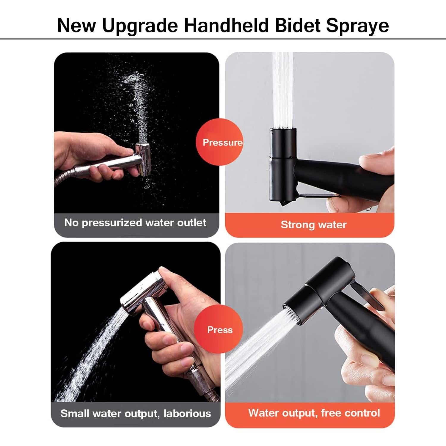 Rociador de Bidet WEISTERLLY con Manguera 152 cm Negro