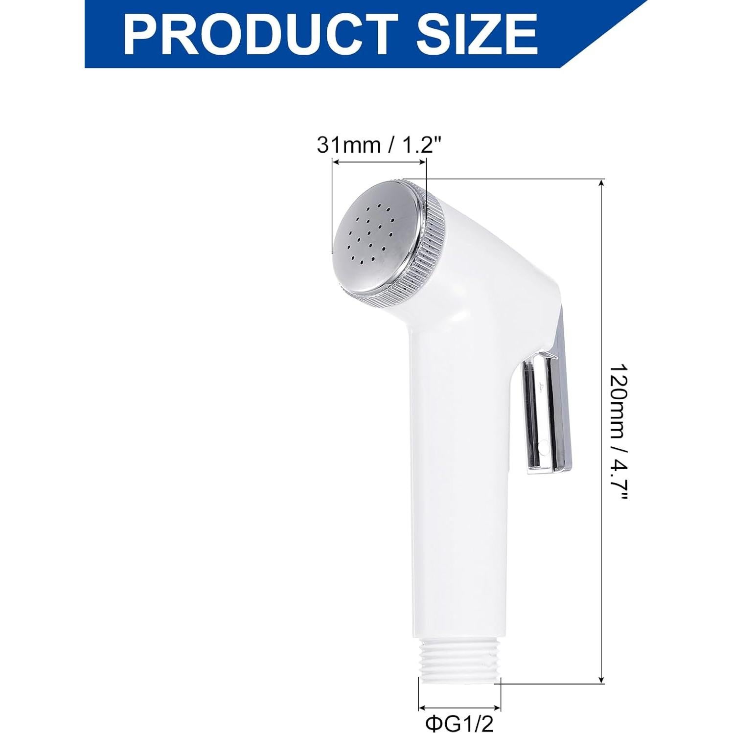 Spray Bidet uxcell de Mano Presurizado para Inodoro Blanco