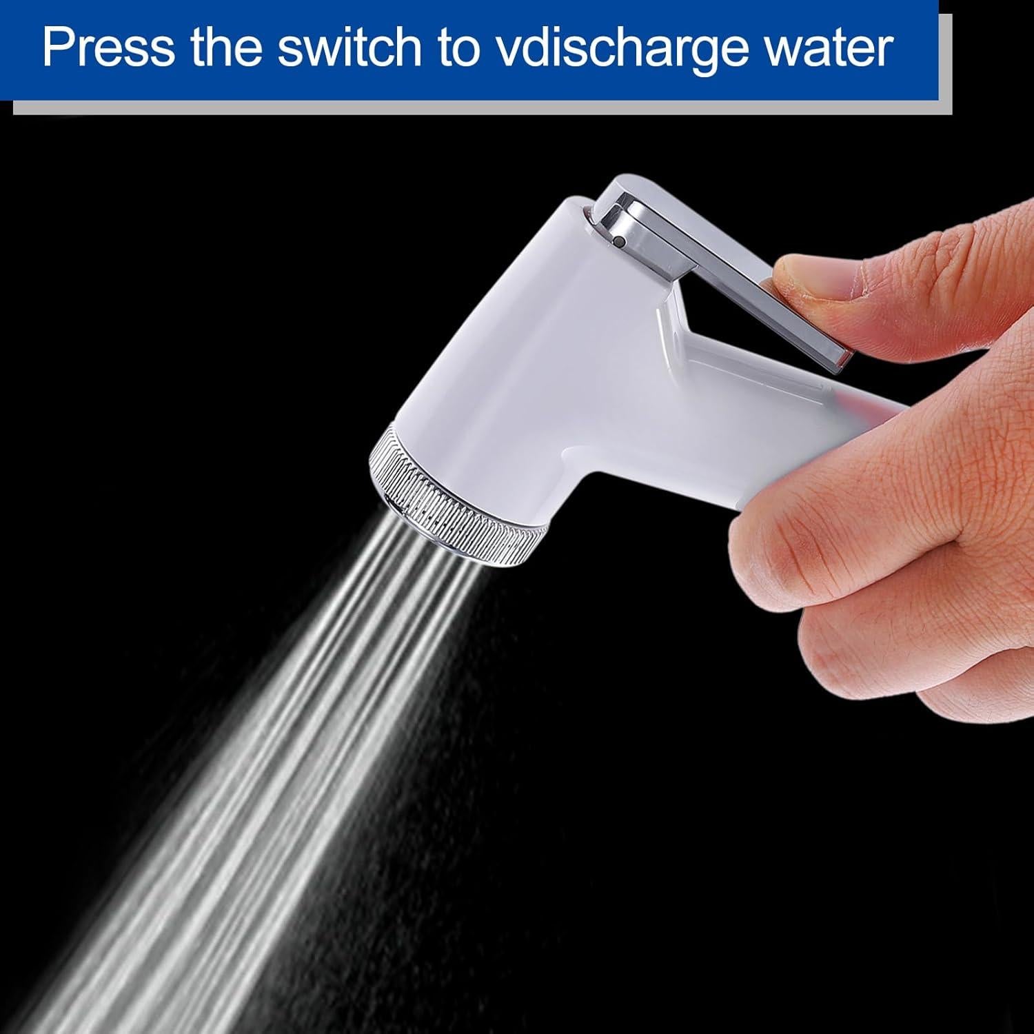 Spray Bidet uxcell de Mano Presurizado para Inodoro Blanco