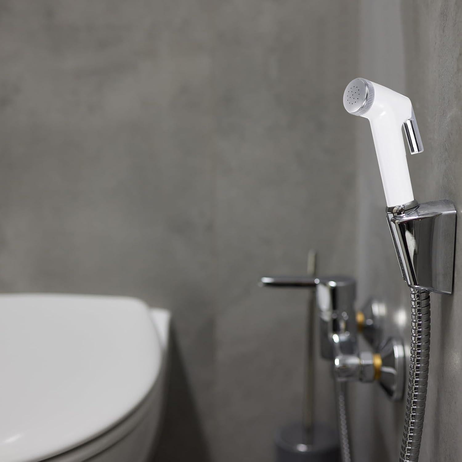 Spray Bidet uxcell de Mano Presurizado para Inodoro Blanco