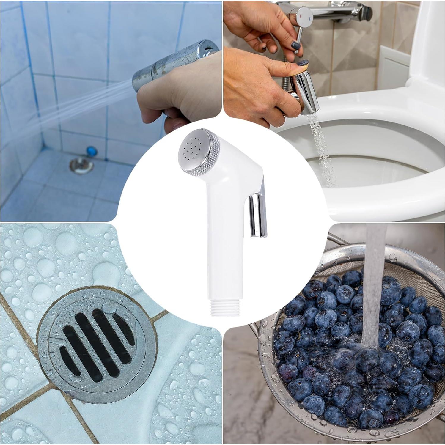 Spray Bidet uxcell de Mano Presurizado para Inodoro Blanco