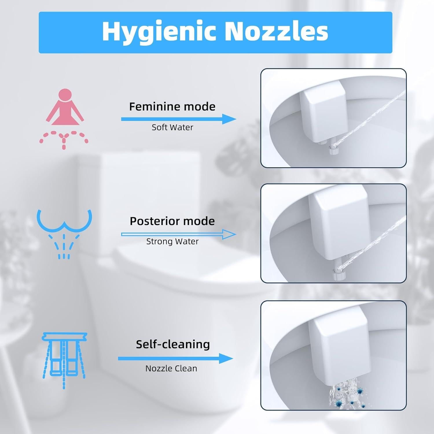 Bidet Mecánico Hibbent Doble Boquilla Agua Fría y Caliente