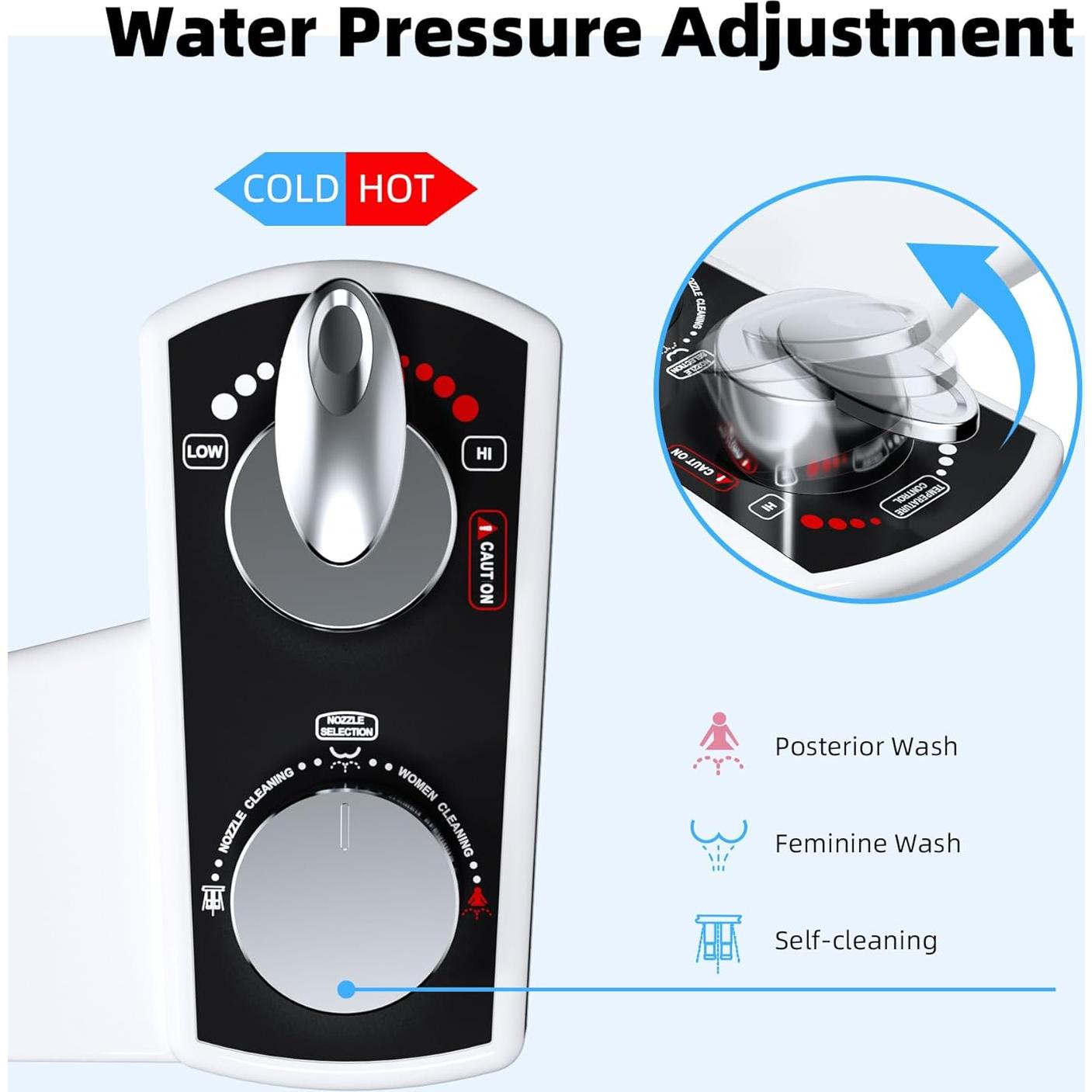 Bidet Mecánico Hibbent Doble Boquilla Agua Fría y Caliente