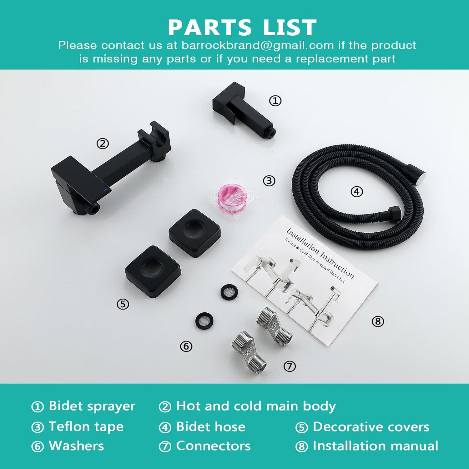 Rociador de Bidet Manual Barrock Acero Inoxidable 149,86 cm