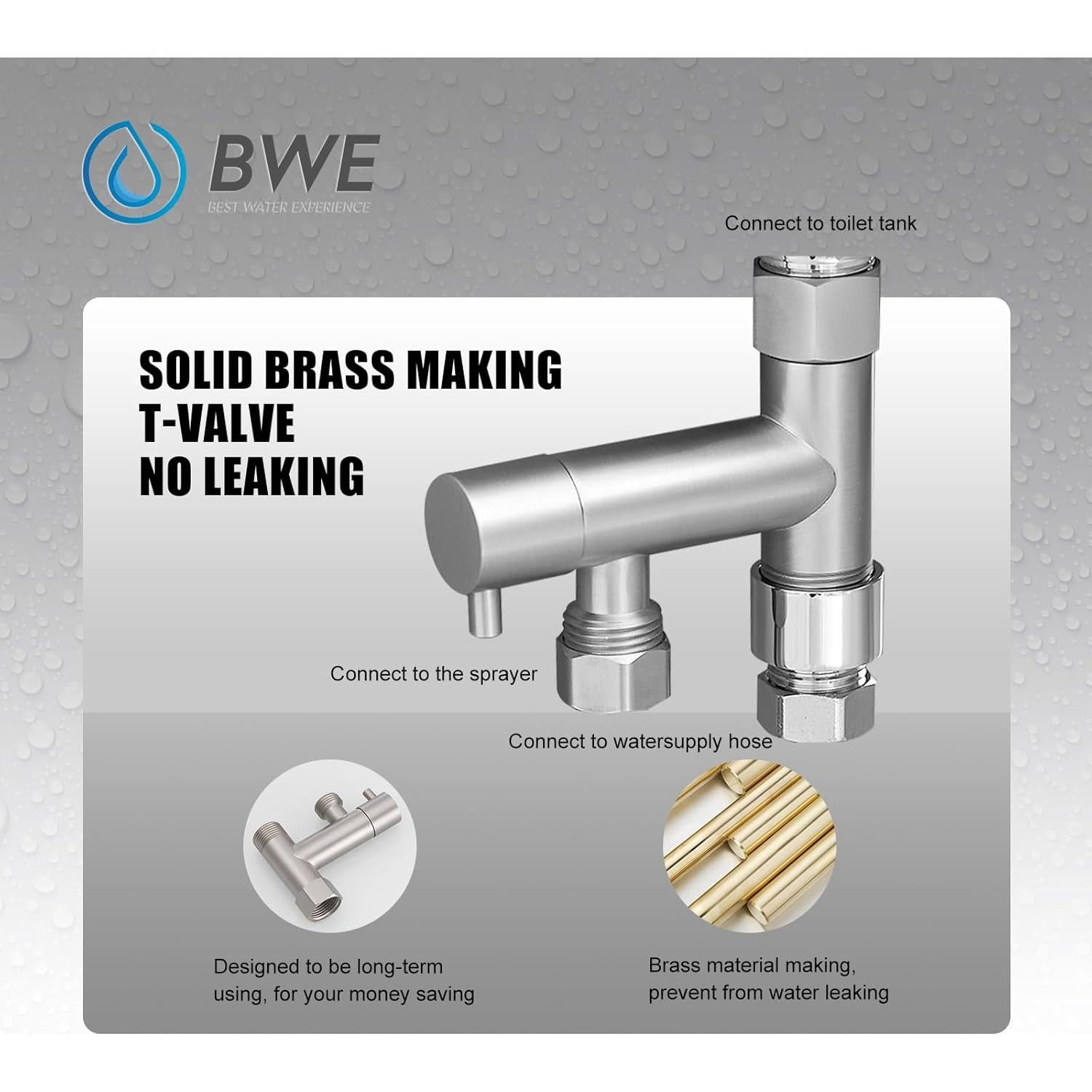 Rociador de Bidet de Mano BWE H-7807-N Níquel Cepillado