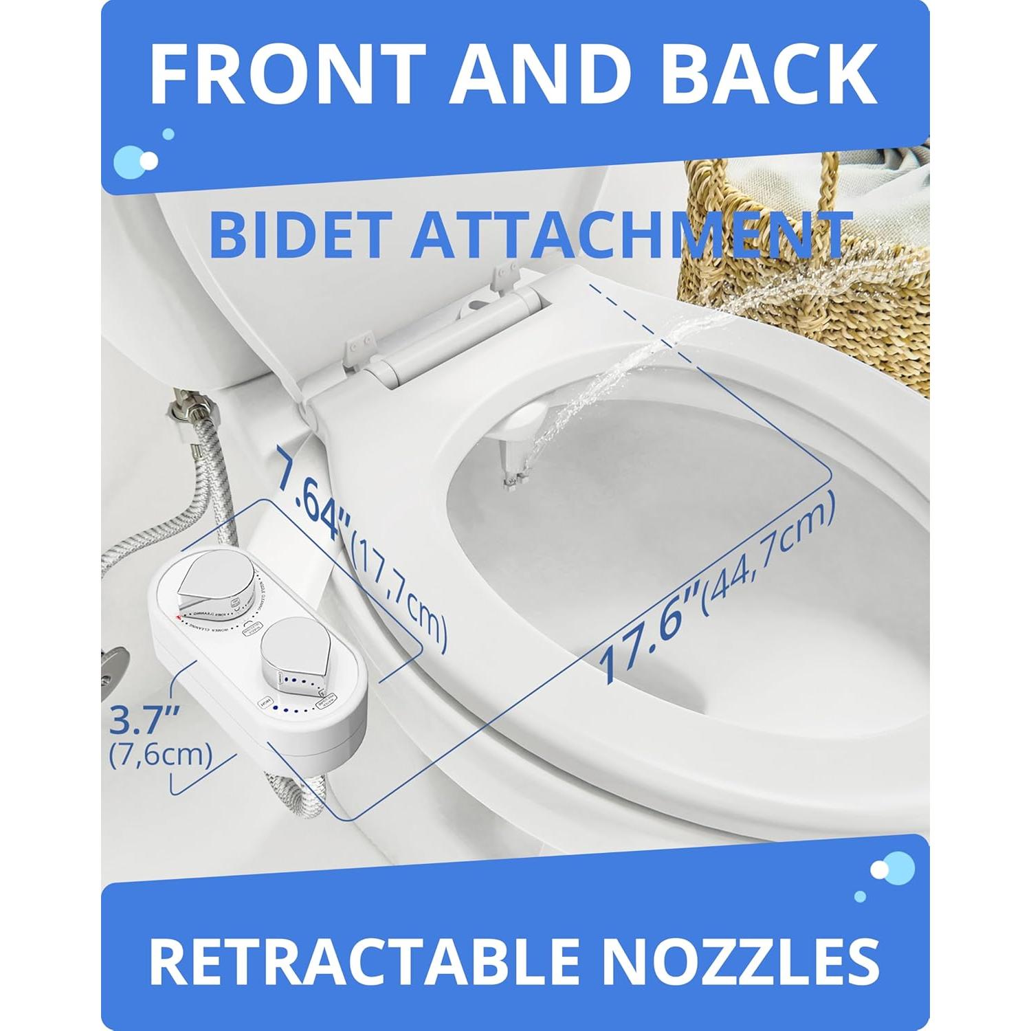 Accesorio de Bidet Clear Rear - Doble Boquilla Ajustable