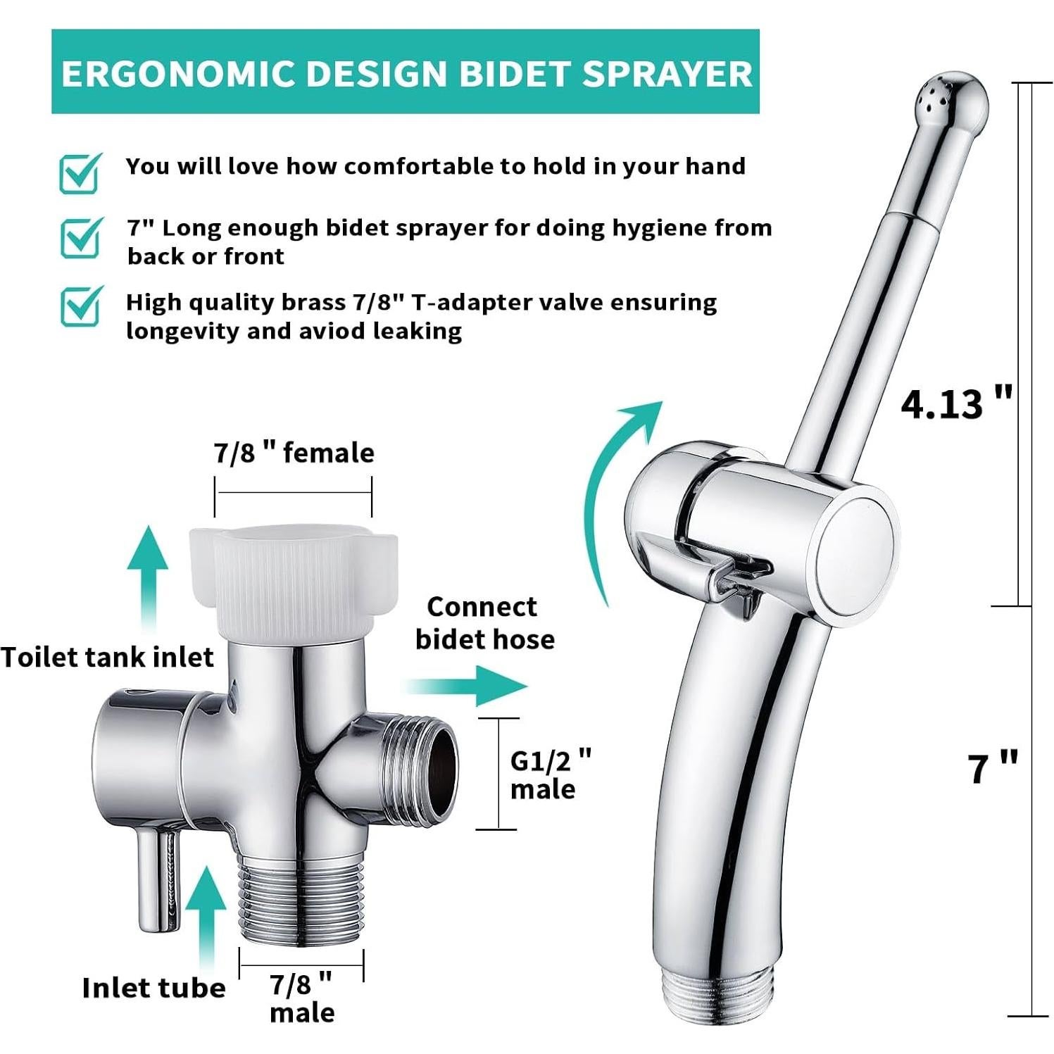 Rociador de Bidet de Mano BARROCK con Manguera 119 cm
