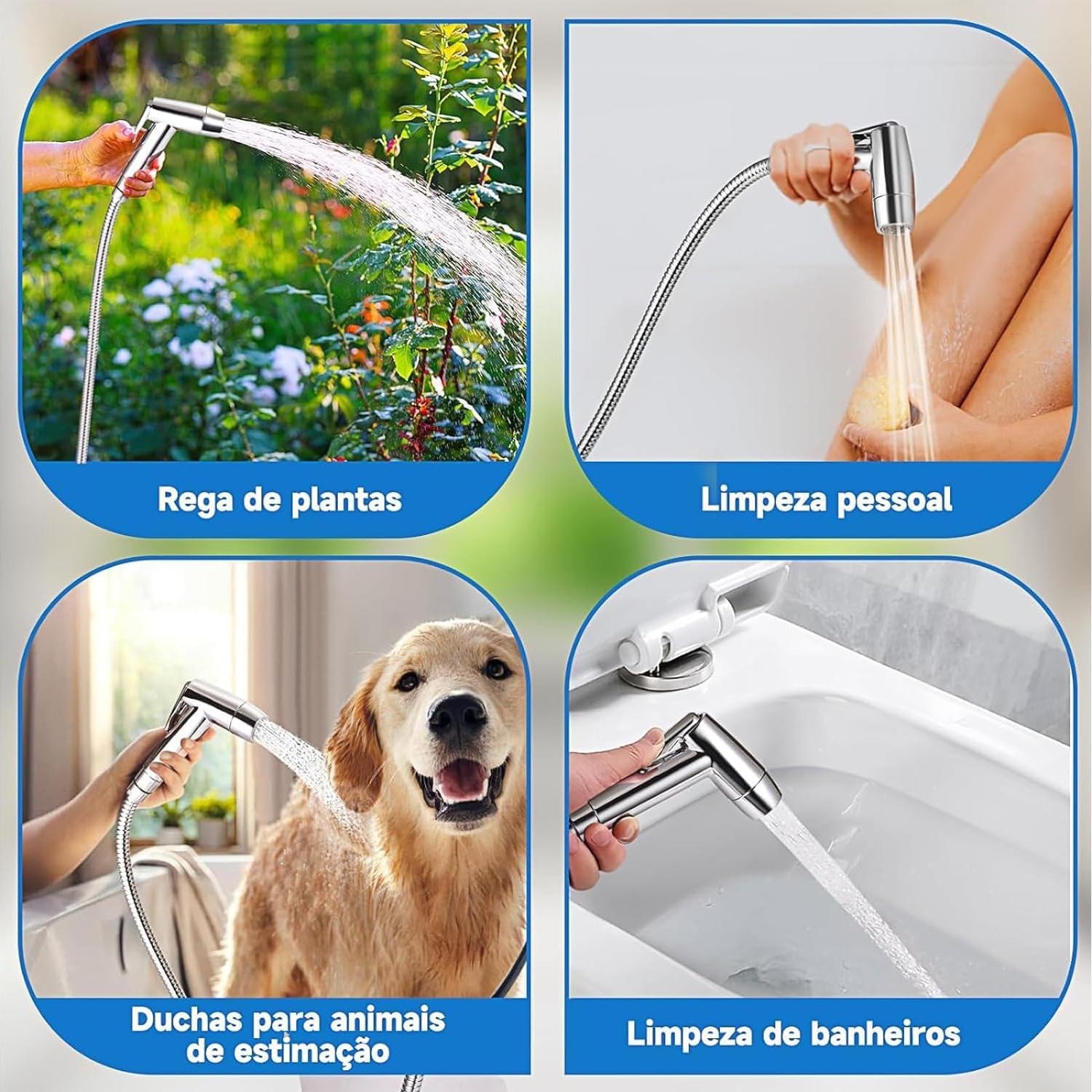 Rociador de Bidet de Mano ABSOK con Manguera 150 cm y Soporte