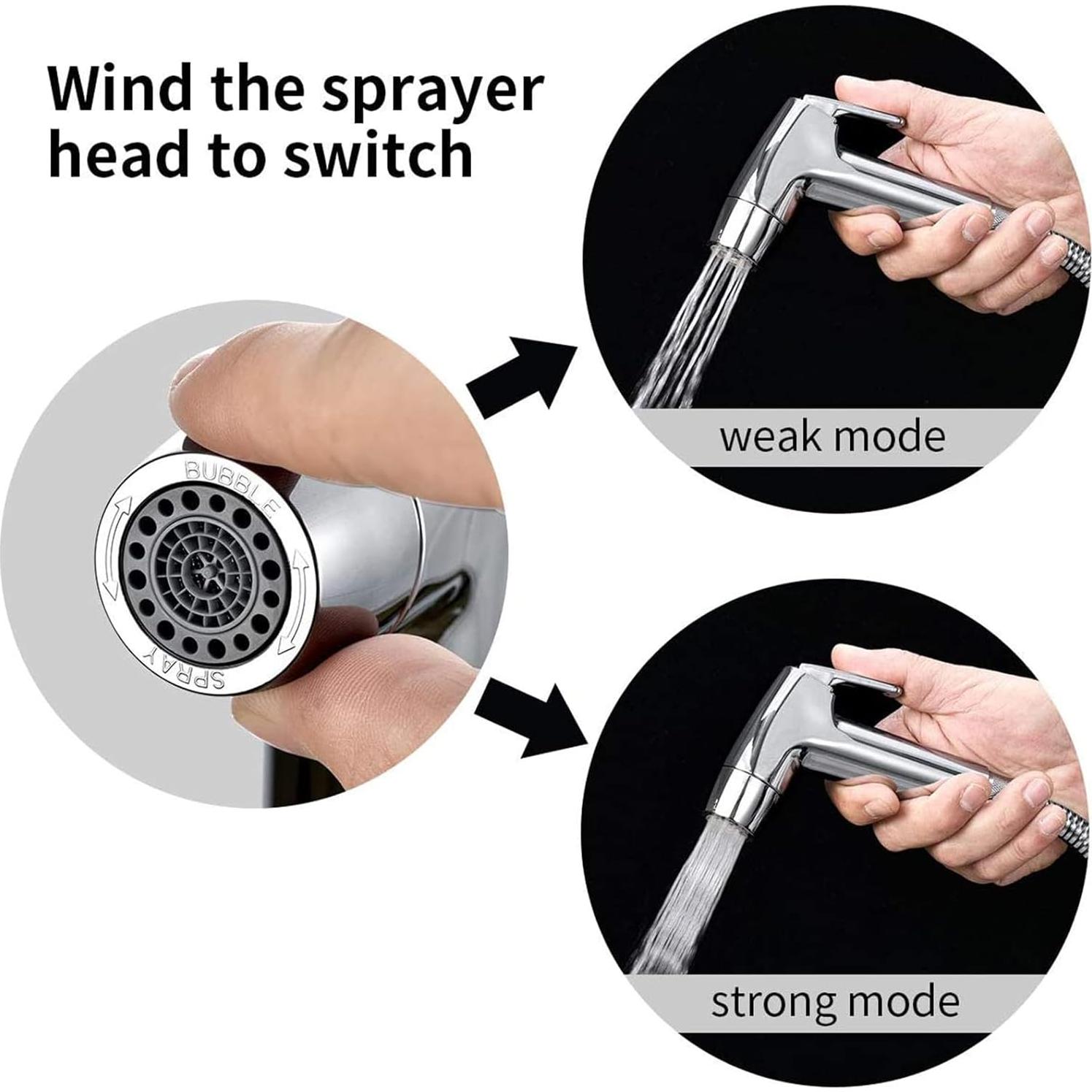 Rociador de Bidet de Mano ABSOK con Manguera 150 cm y Soporte