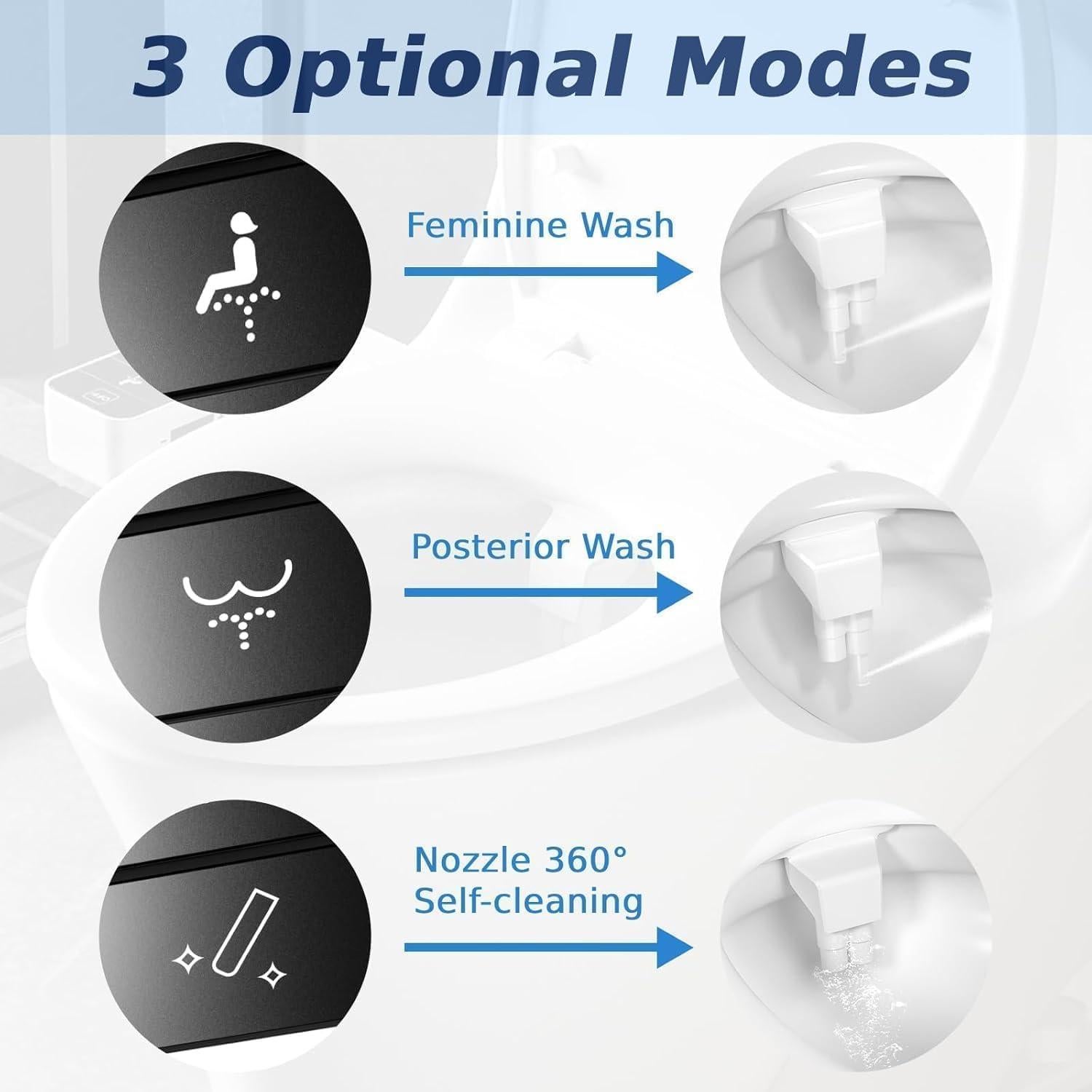 Accesorio de Bidet SAMSICHI SAM020 para Inodoro Negro