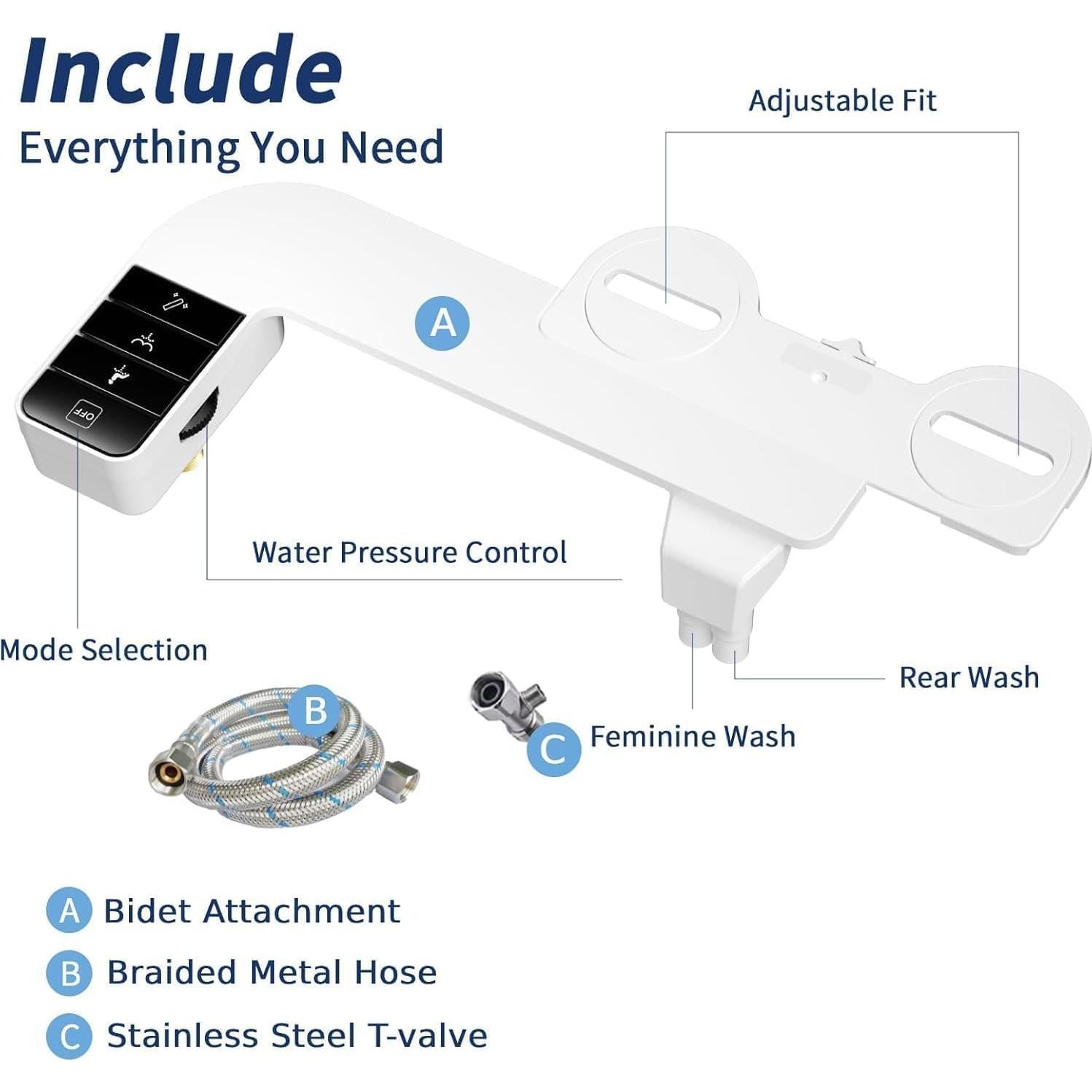 Accesorio de Bidet SAMSICHI SAM020 para Inodoro Negro