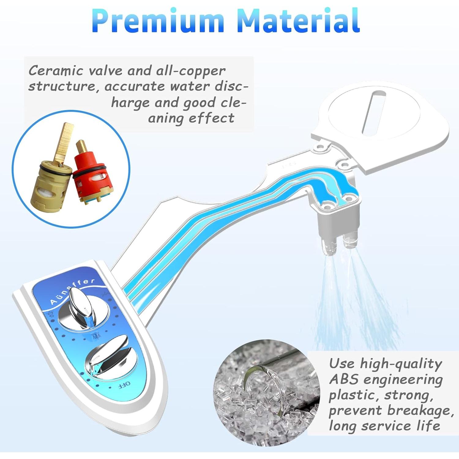 Accesorio de Bidet Aünsffer para Inodoro Azul, Doble Boquilla