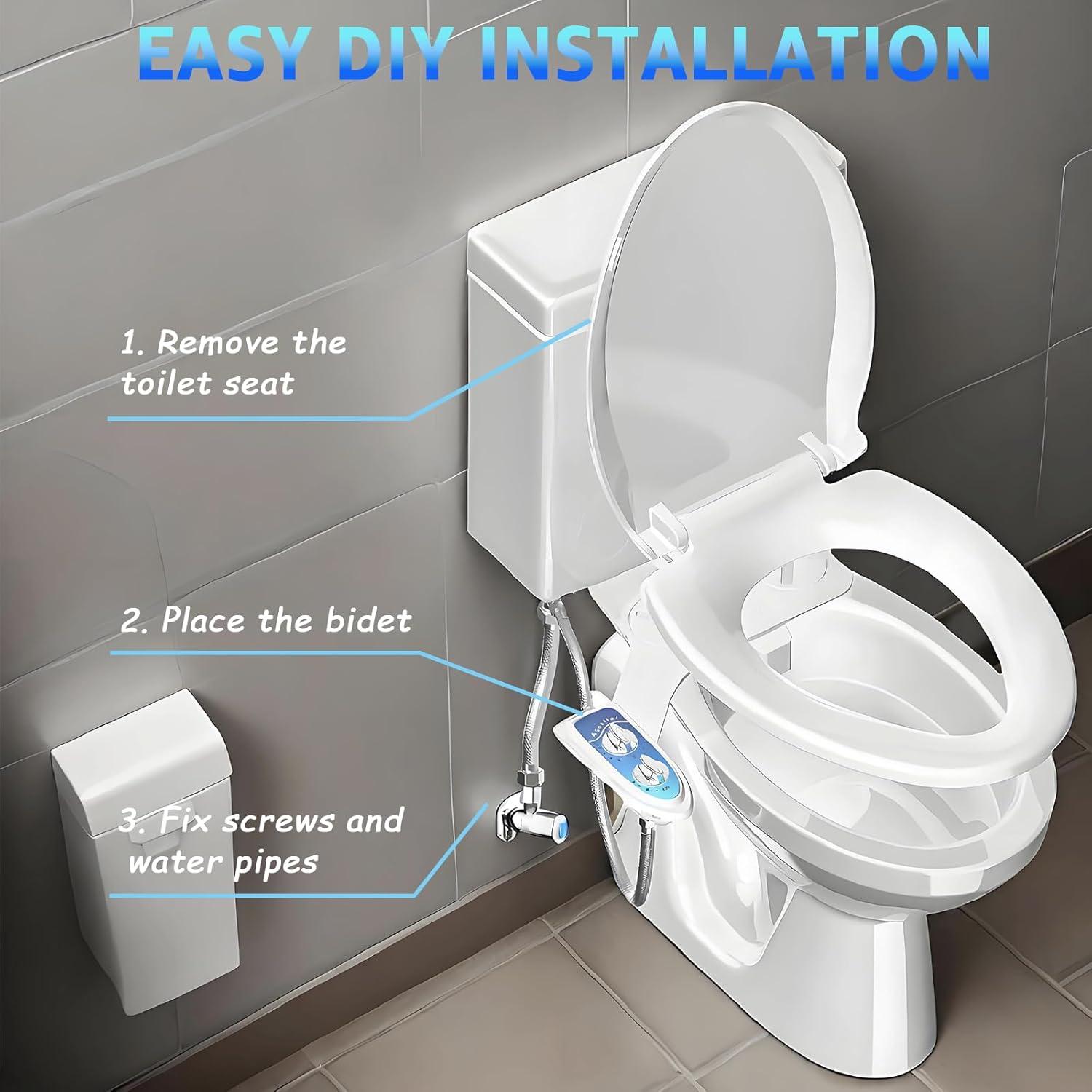 Accesorio de Bidet Aünsffer para Inodoro Azul, Doble Boquilla