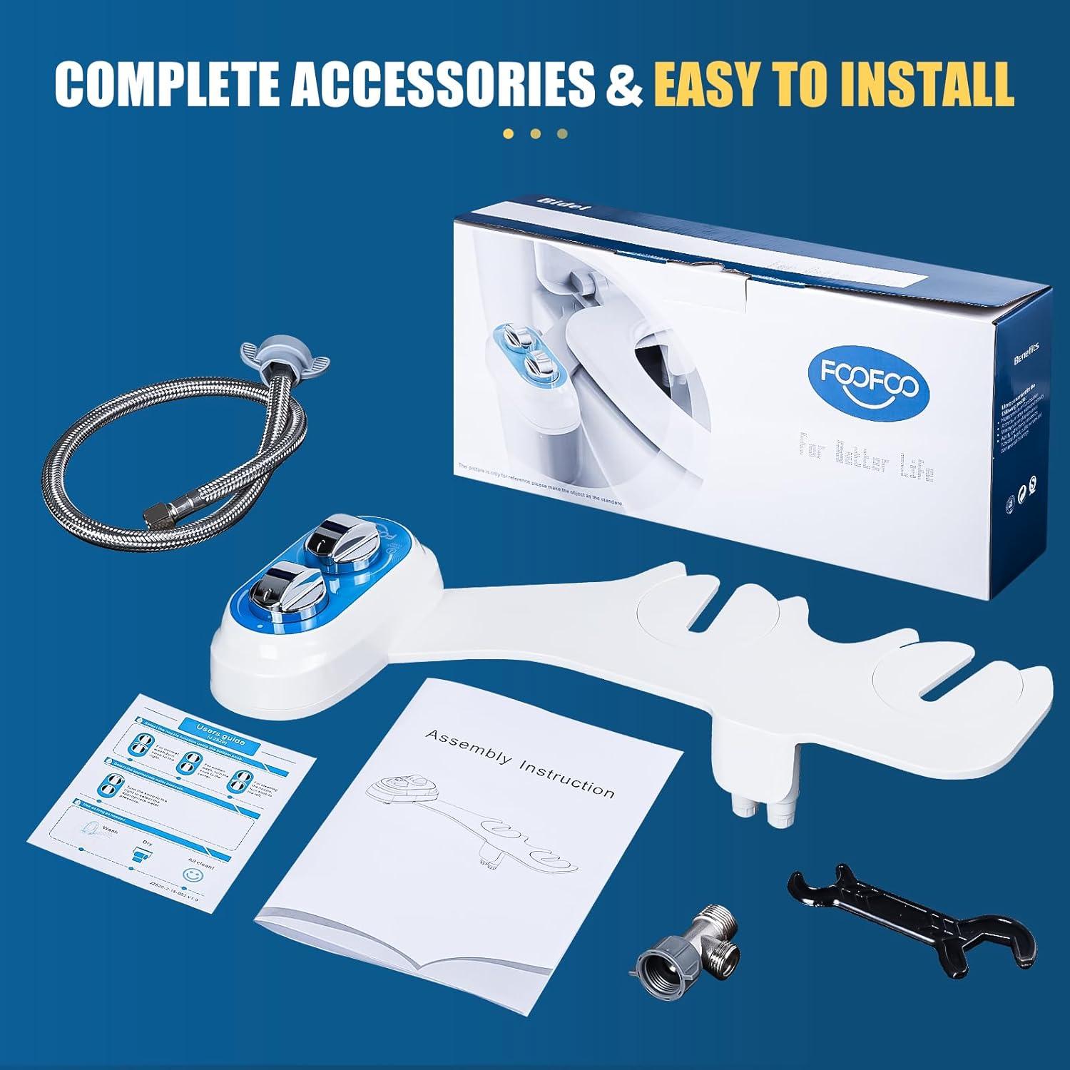 Bidet No Eléctrico FOOFOO Doble Boquilla Ajustable 0.87kg