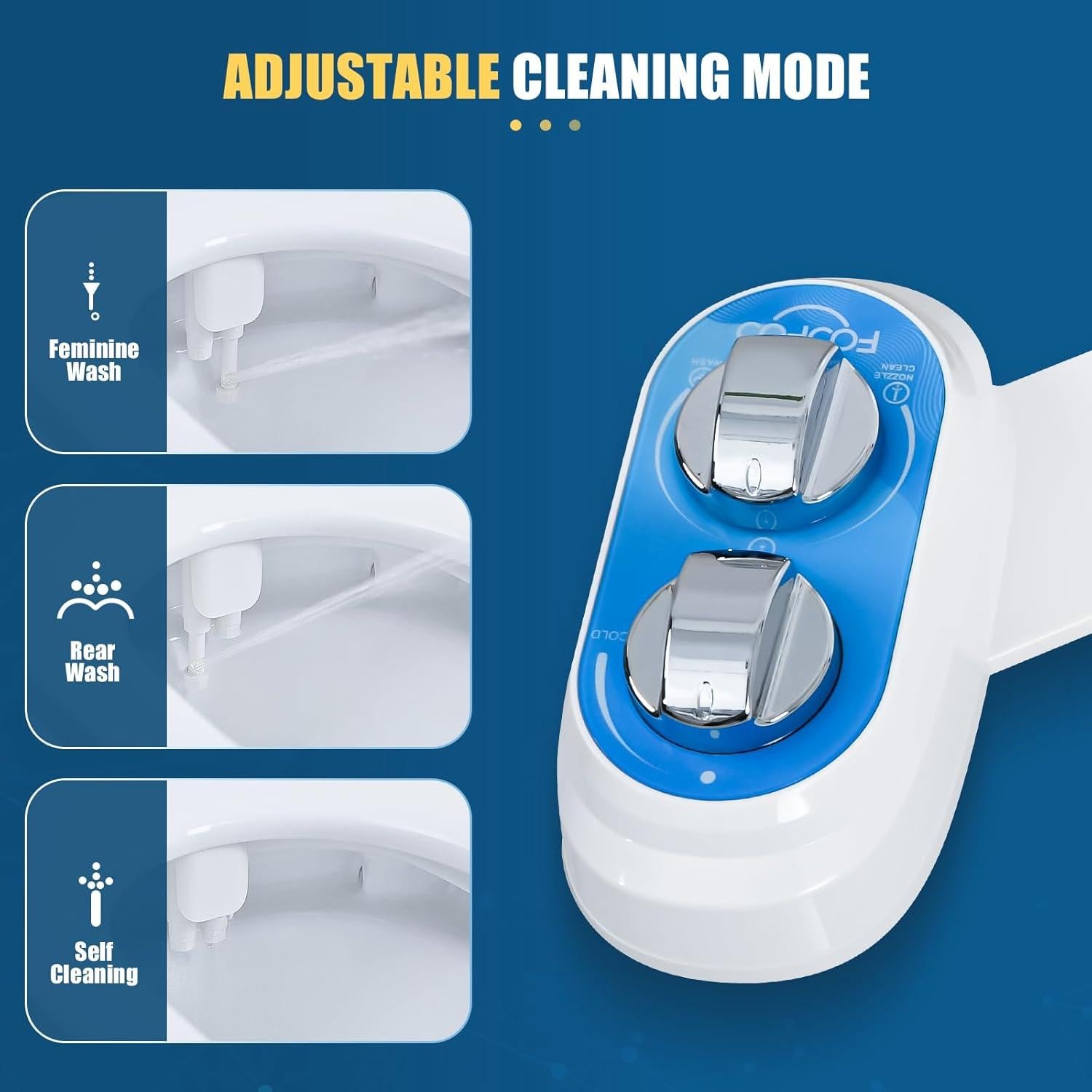 Bidet No Eléctrico FOOFOO Doble Boquilla Ajustable 0.87kg