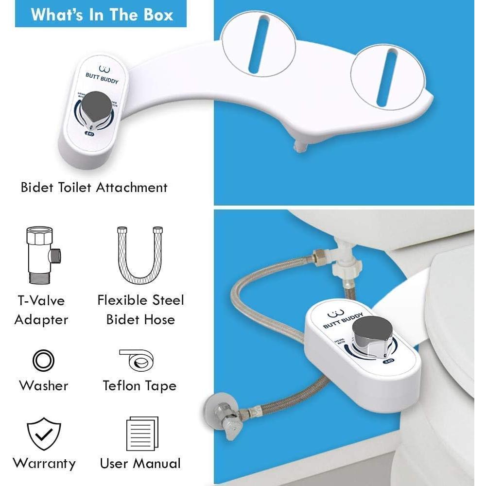 Bidet de Agua Fresca Butt Buddy - Instalación Fácil, Universal