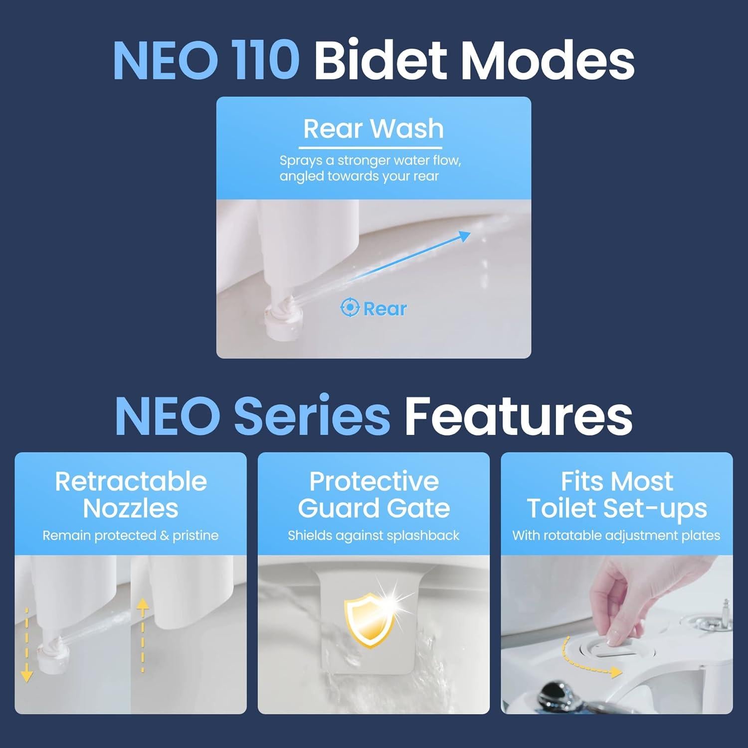 Bidet Luxe NEO 110 Azul - Accesorio No Eléctrico Ajustable