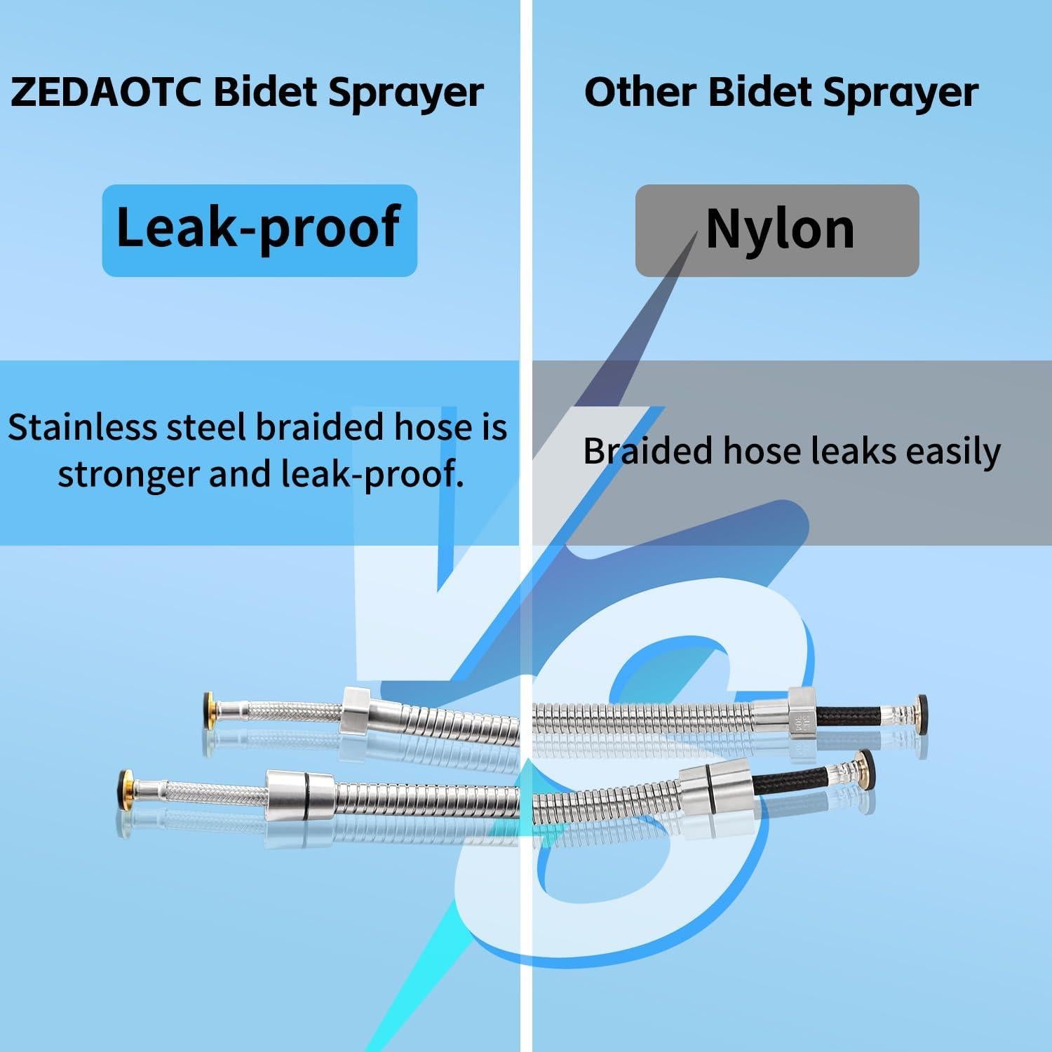 Rociador de Bidet ZEDAOTC Acero Inoxidable 2 Piezas