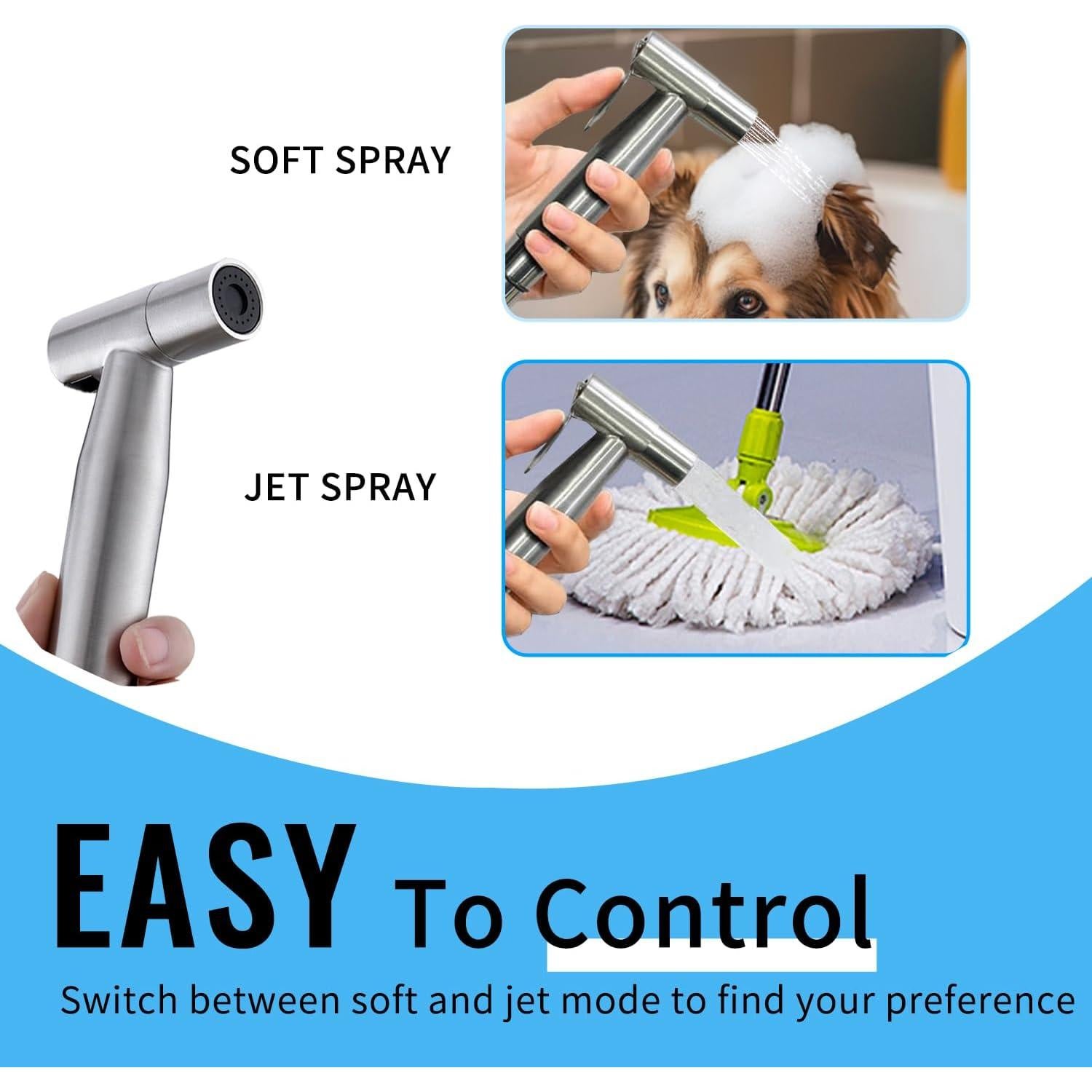 Rociador de Bidet ZEDAOTC Acero Inoxidable 2 Piezas