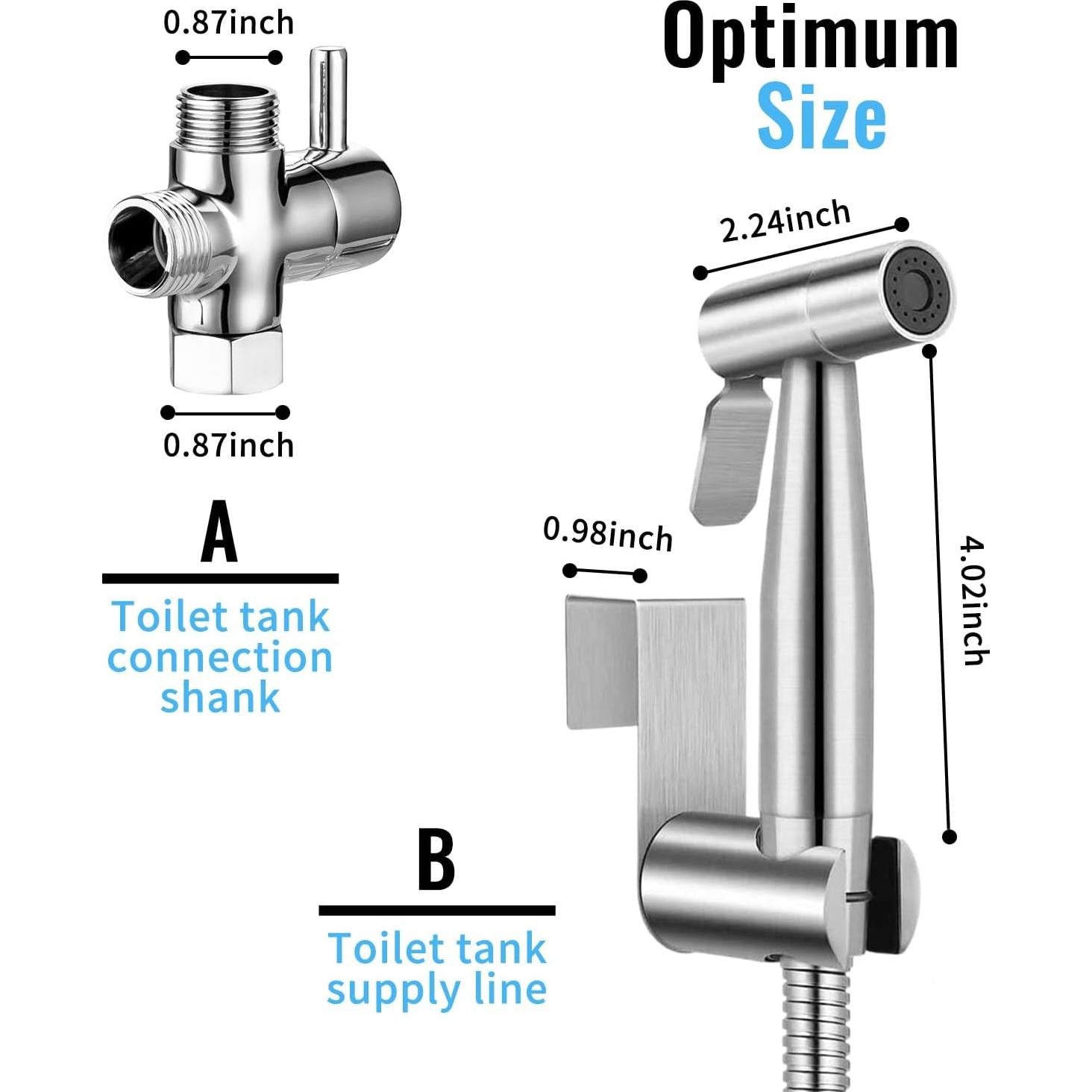 Rociador de Bidet ZEDAOTC Acero Inoxidable 2 Piezas