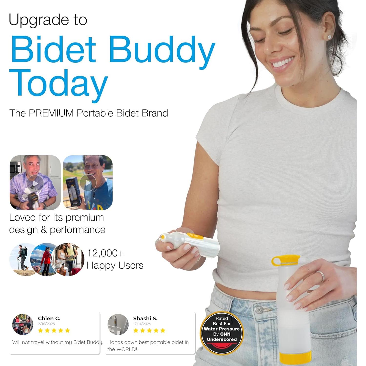 Bidet Portátil Bidet Buddy PureJet 550ml USB-C Blanco