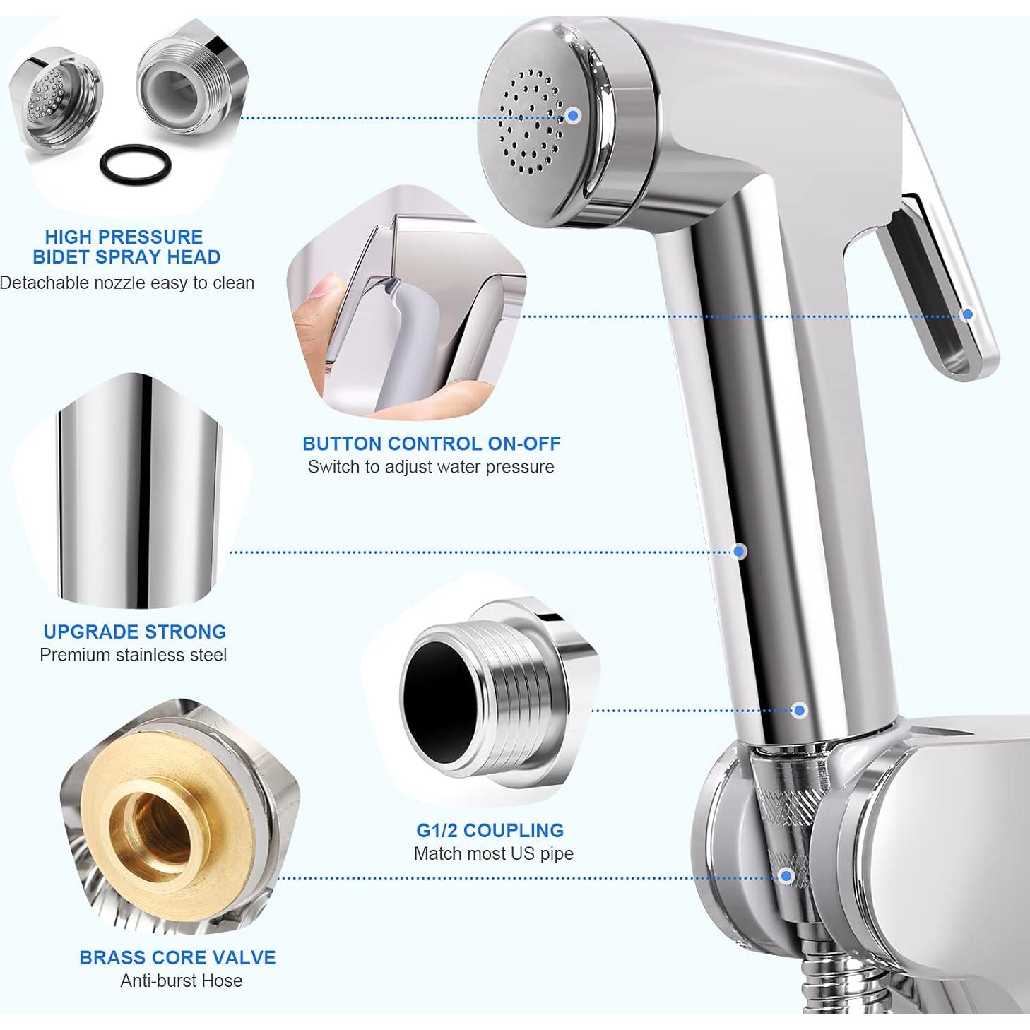 Rociador de Bidet de Mano BOONNY con Manguera 149 cm