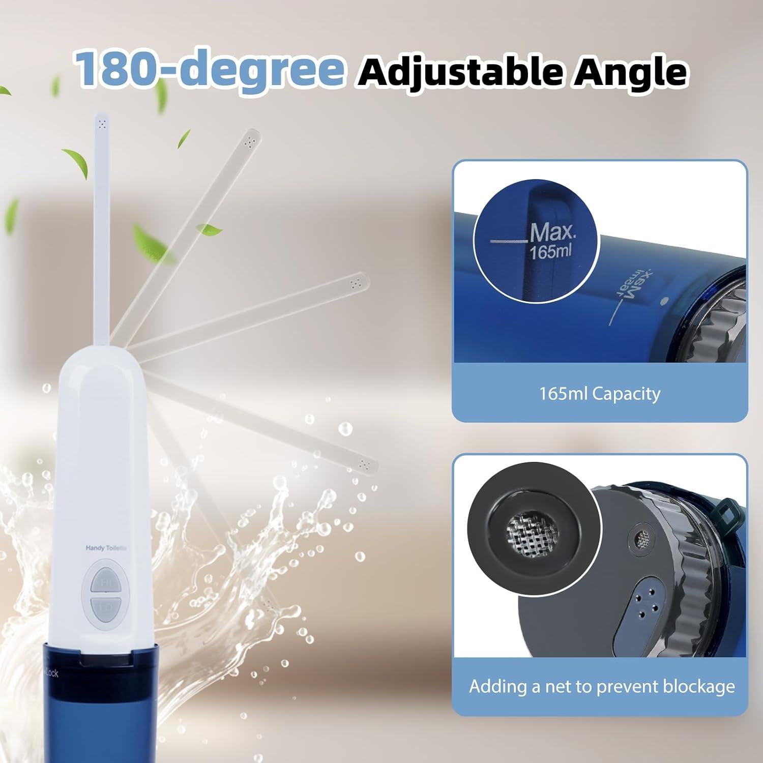 Bidet Portátil Hibbent Eléctrico Recargable Azul