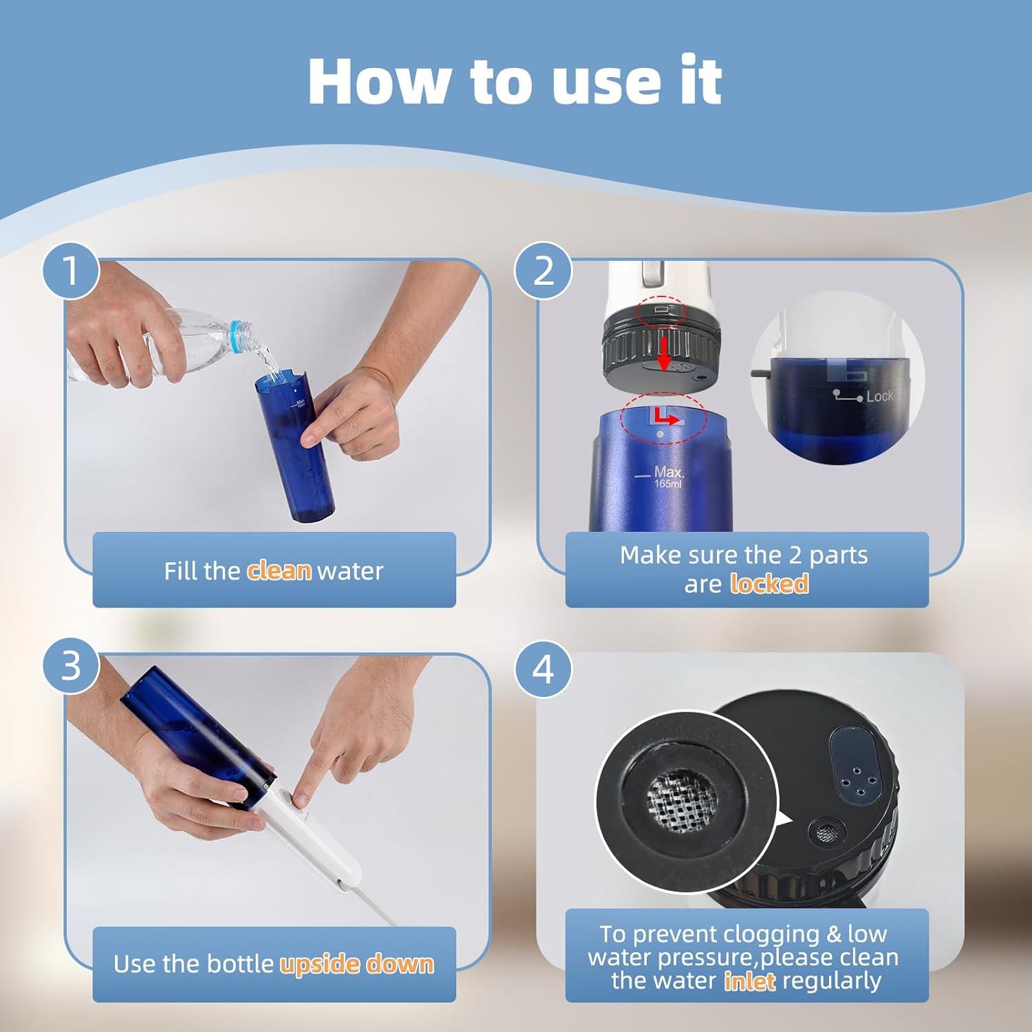 Bidet Portátil Hibbent Eléctrico Recargable Azul